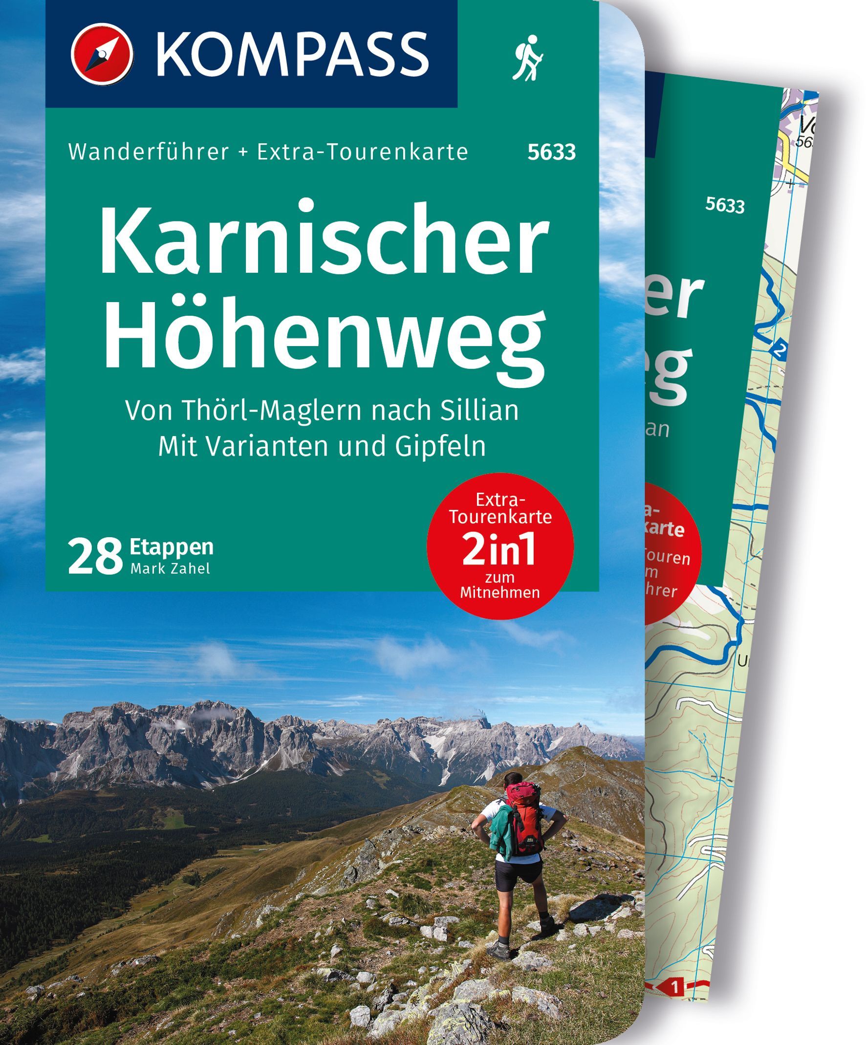 9783991219293 Cover Kompass Wanderkarte Karnischer Höhenweg