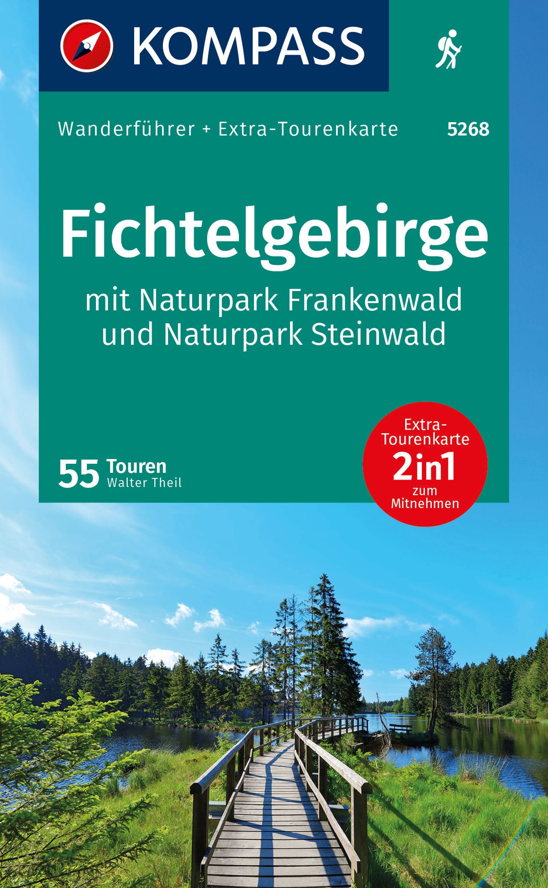 KOMPASS Wanderführer Fichtelgebirge Uferpromenade, Werbung, Plakat, Promenade, Pfad,