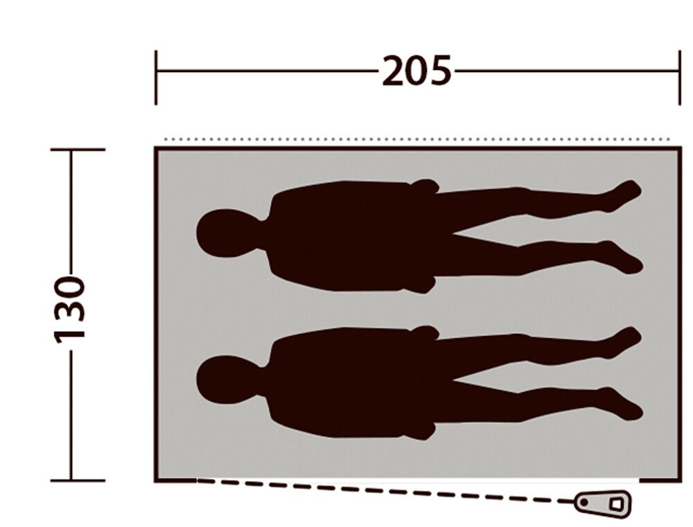 Outwell Innenzelt für Busvorzelt. Abbildung Maße