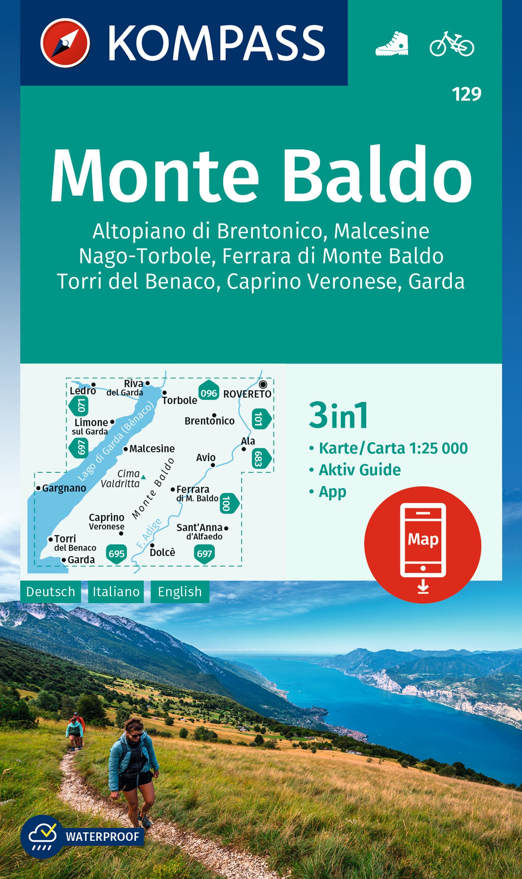 9783991217602 Cover Kompass Wanderkarte Monte Baldo