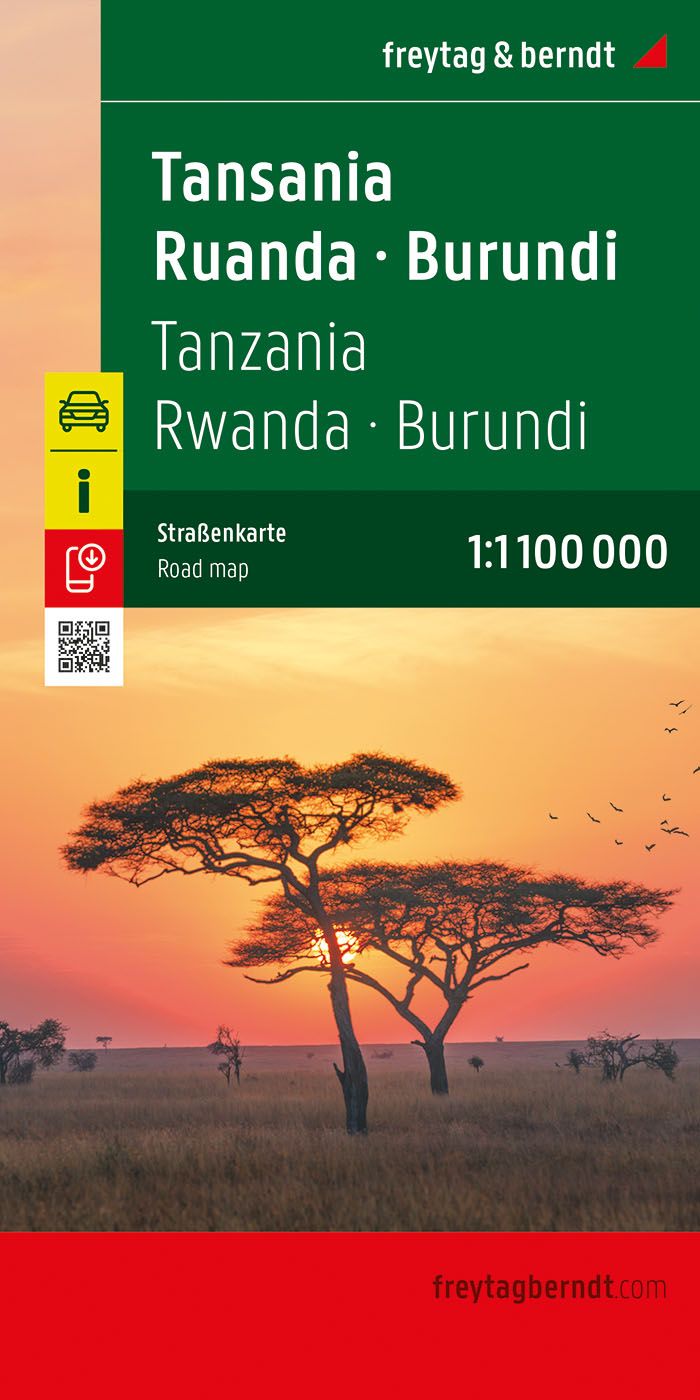 Tansania - Ruanda - Burundi, Straßenkarte, f&b Feld, Grünland, Savanne, Werbung, Landschaft