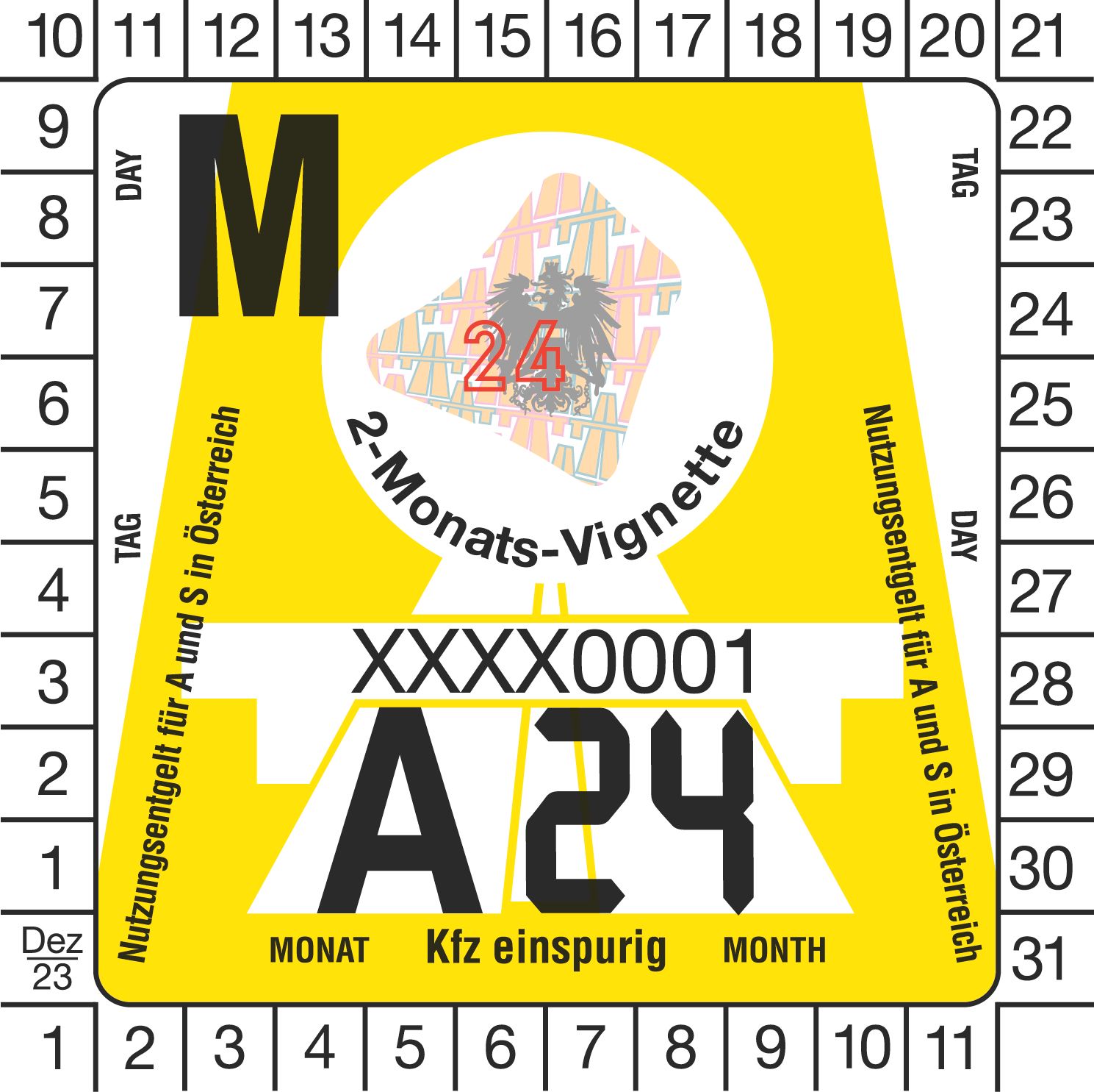 Österreich Vignette Motorrad - 2 Monate