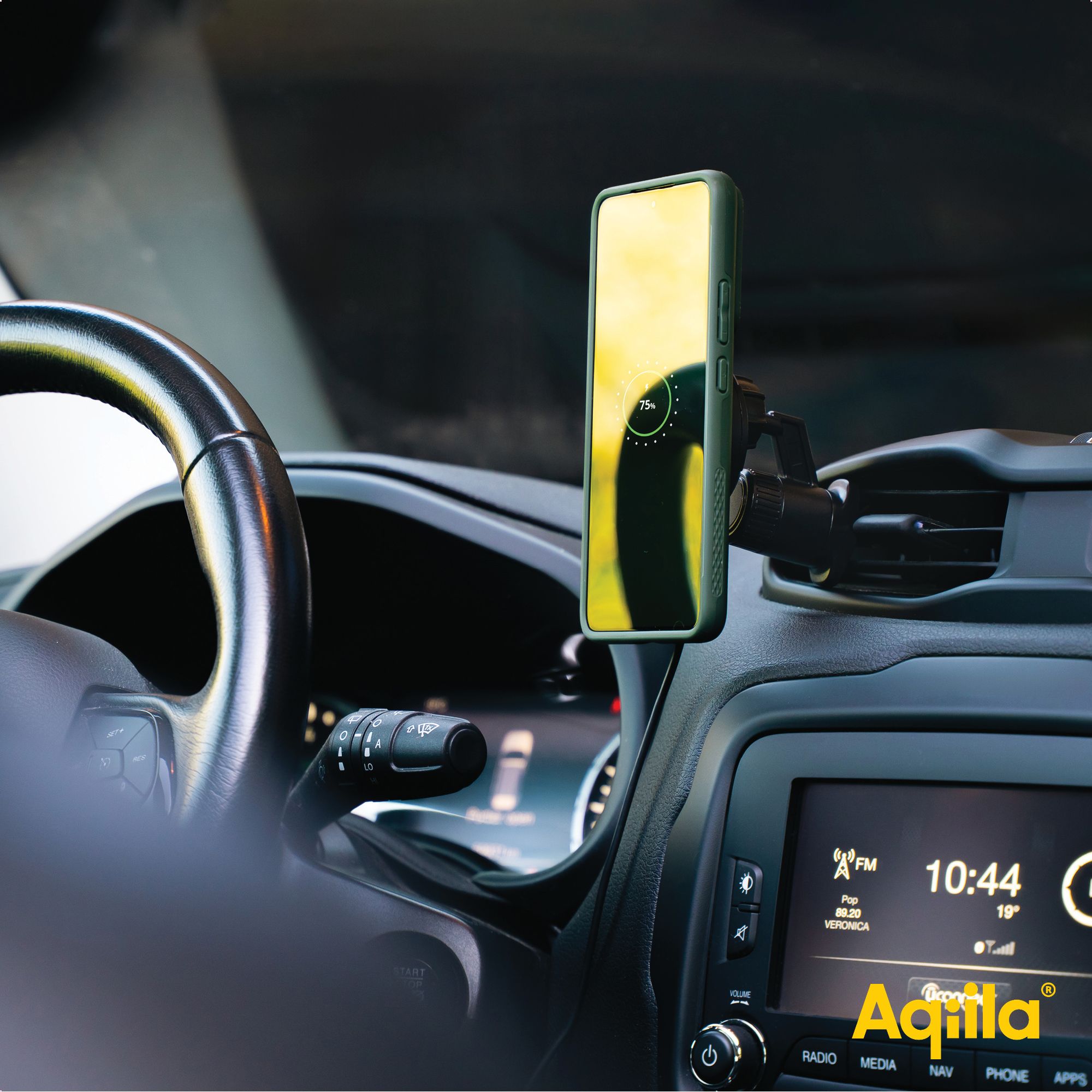 Auto, Handy-Halterung, Lenkrad, Armaturenbrett, Ladeanzeige