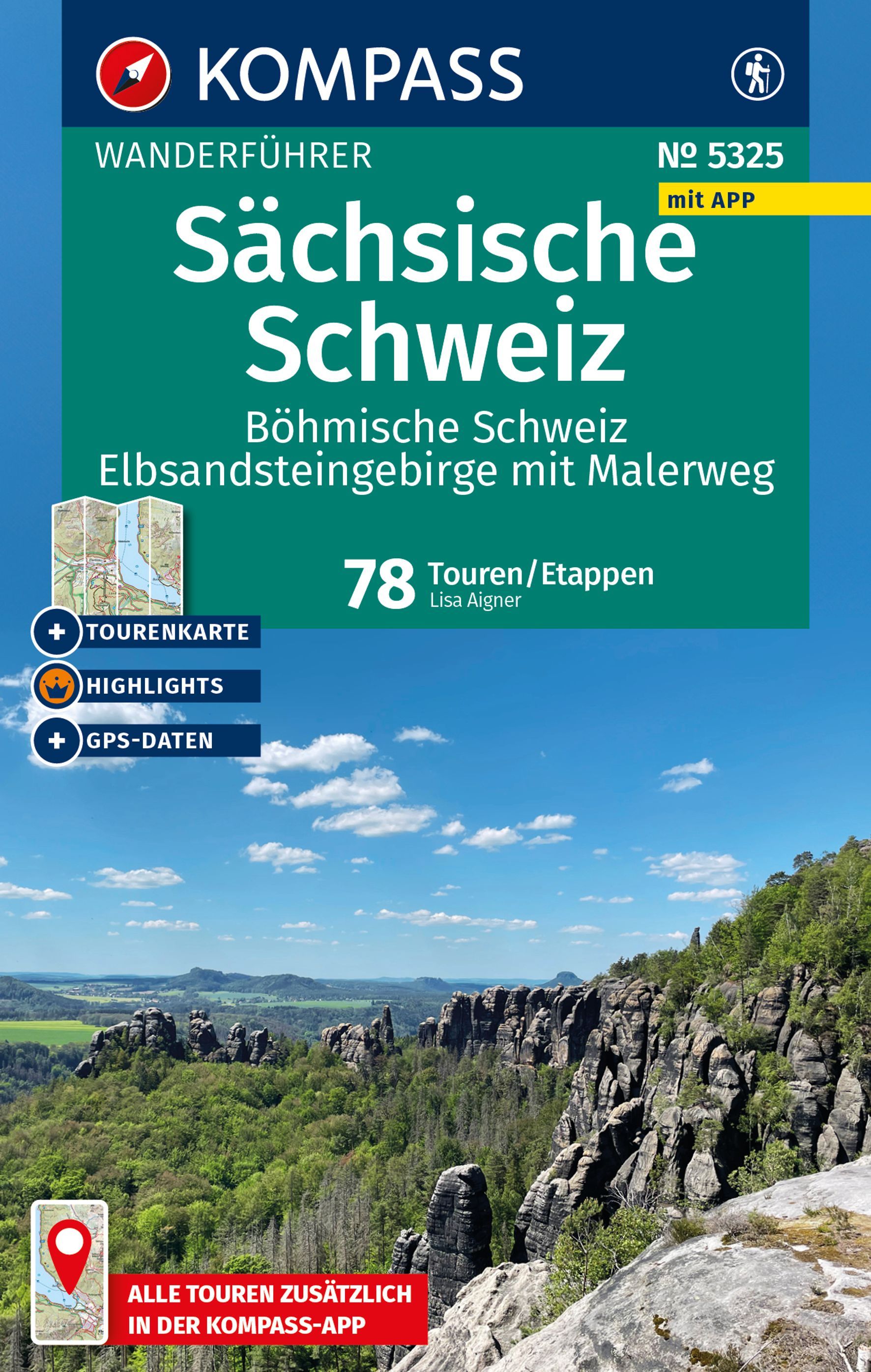 KOMPASS Wanderführer Sächsische Schweiz, 78 Touren