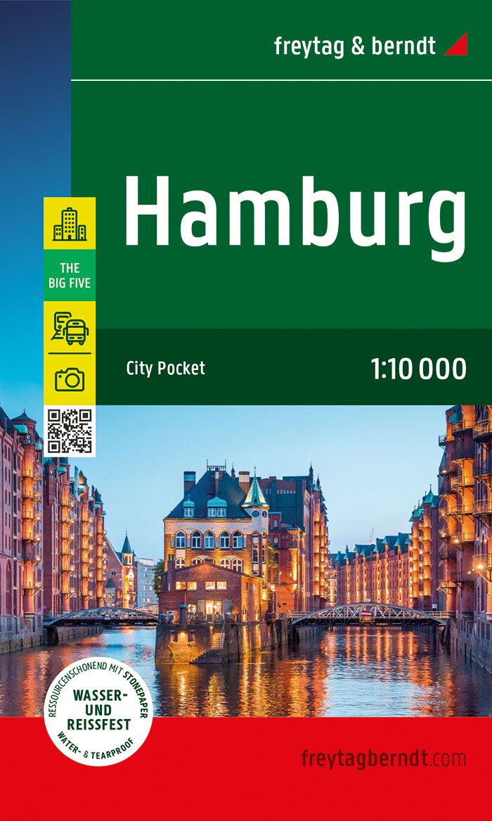 Hamburg, Stadtplan 1:10.000, freytag & berndt Buch, Veröffentlichung, Stadt, Werbung, Plakat,