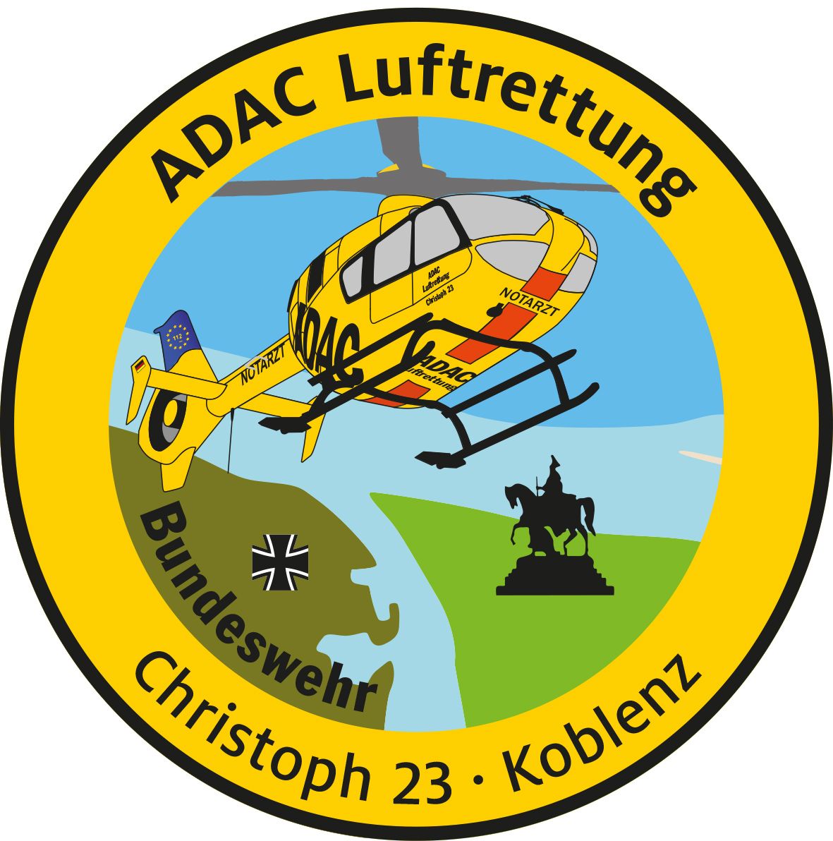 Fanpatch_Chr-23_Koblenz_04-18 Fanpatch ADAC Luftrettung Christoph 23 Koblenz