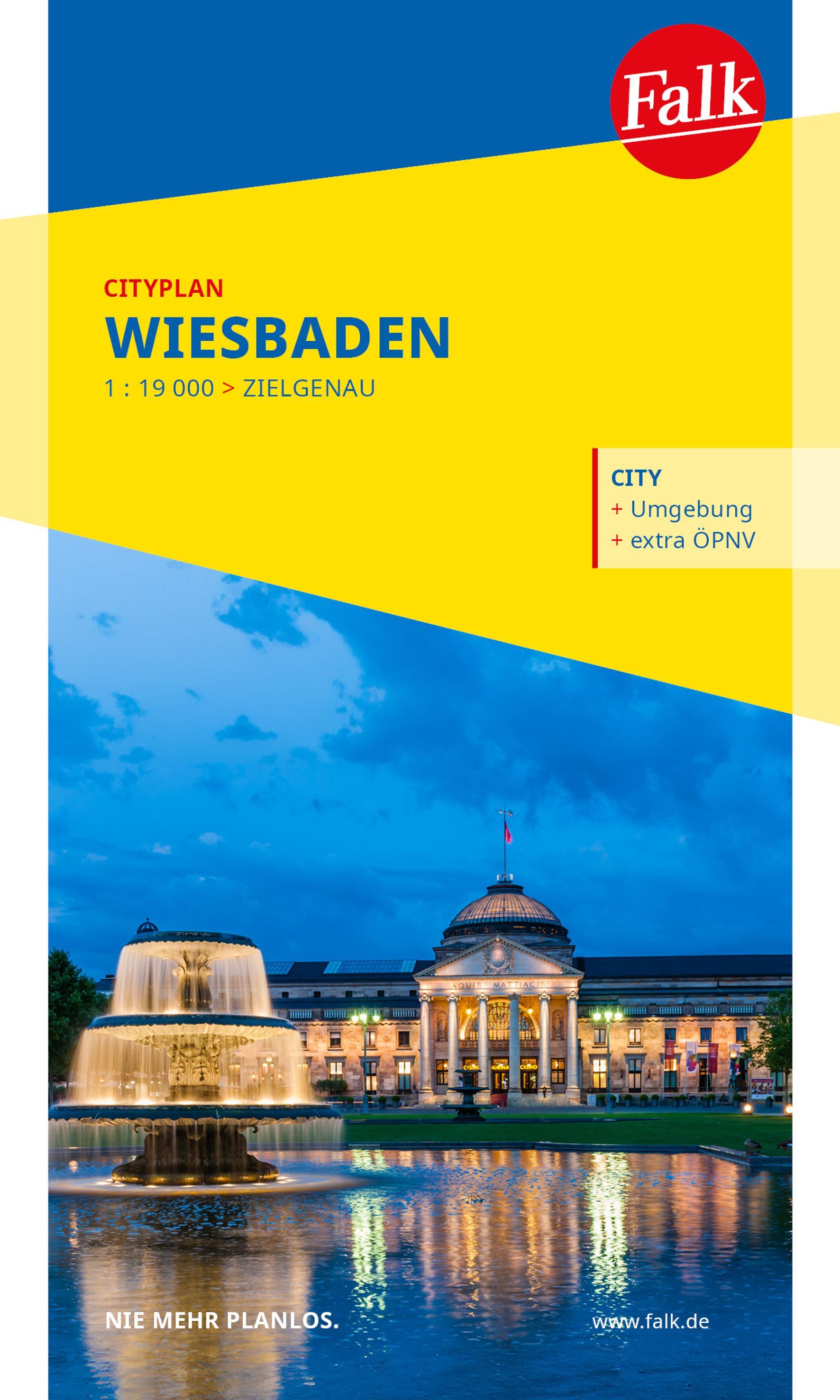 Falk Cityplan Wiesbaden 1:19.000 Cover Falk Cityplan Wiesbaden. Architektur, Gebäude