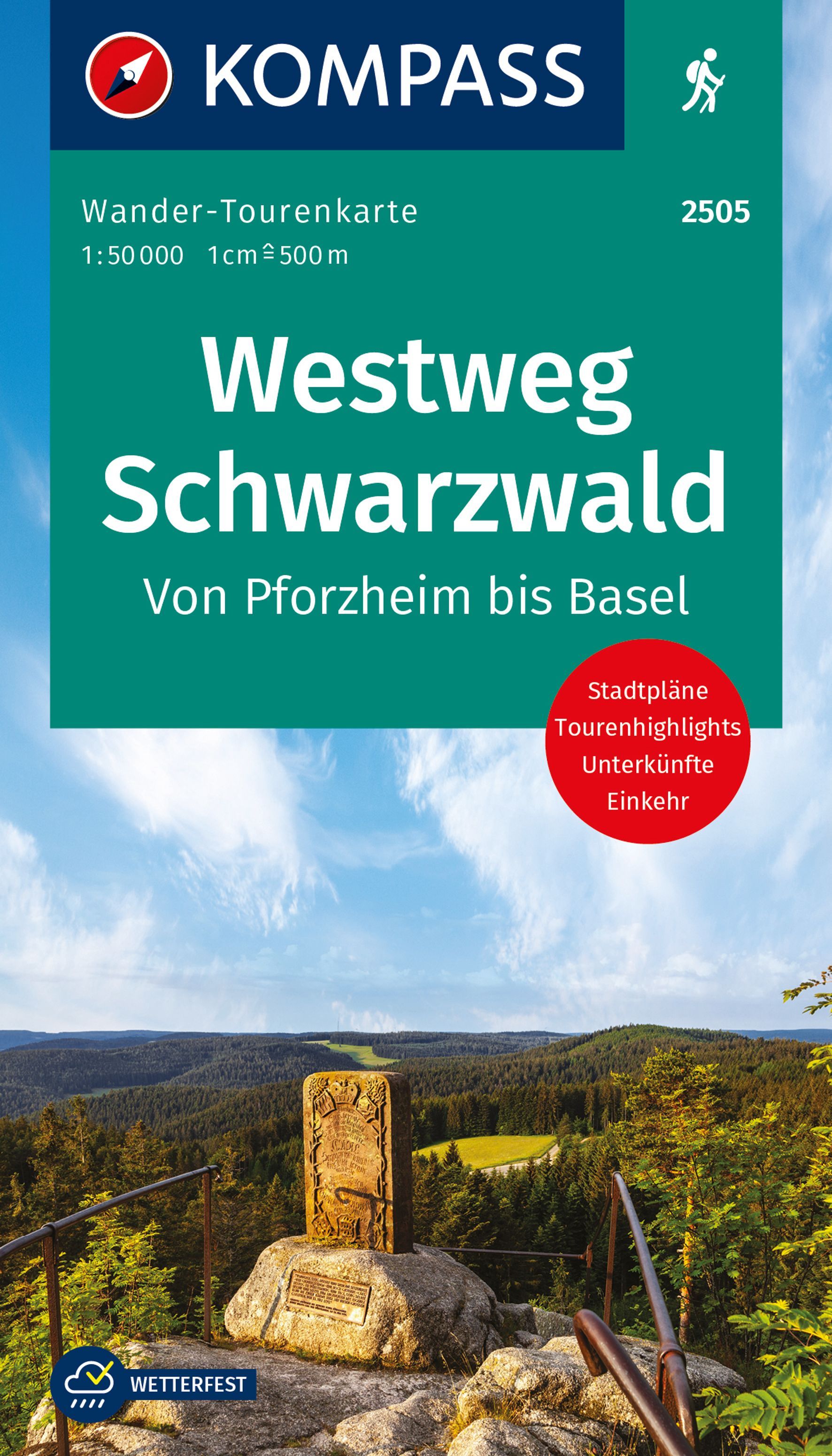 9783991217695 Cover Wanderkarte Westweg Schwarzwald. Von Pforzheim bis Basel