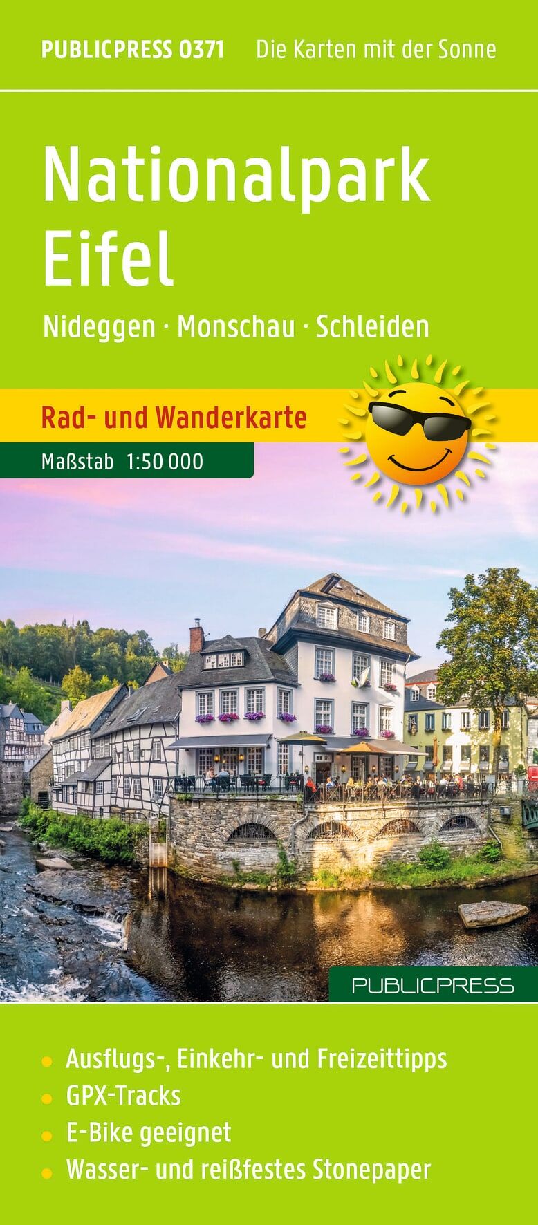 Nationalpark Eifel, Karte, Rad- und Wanderkarte, Maßstab 1:50 000, Publicpress