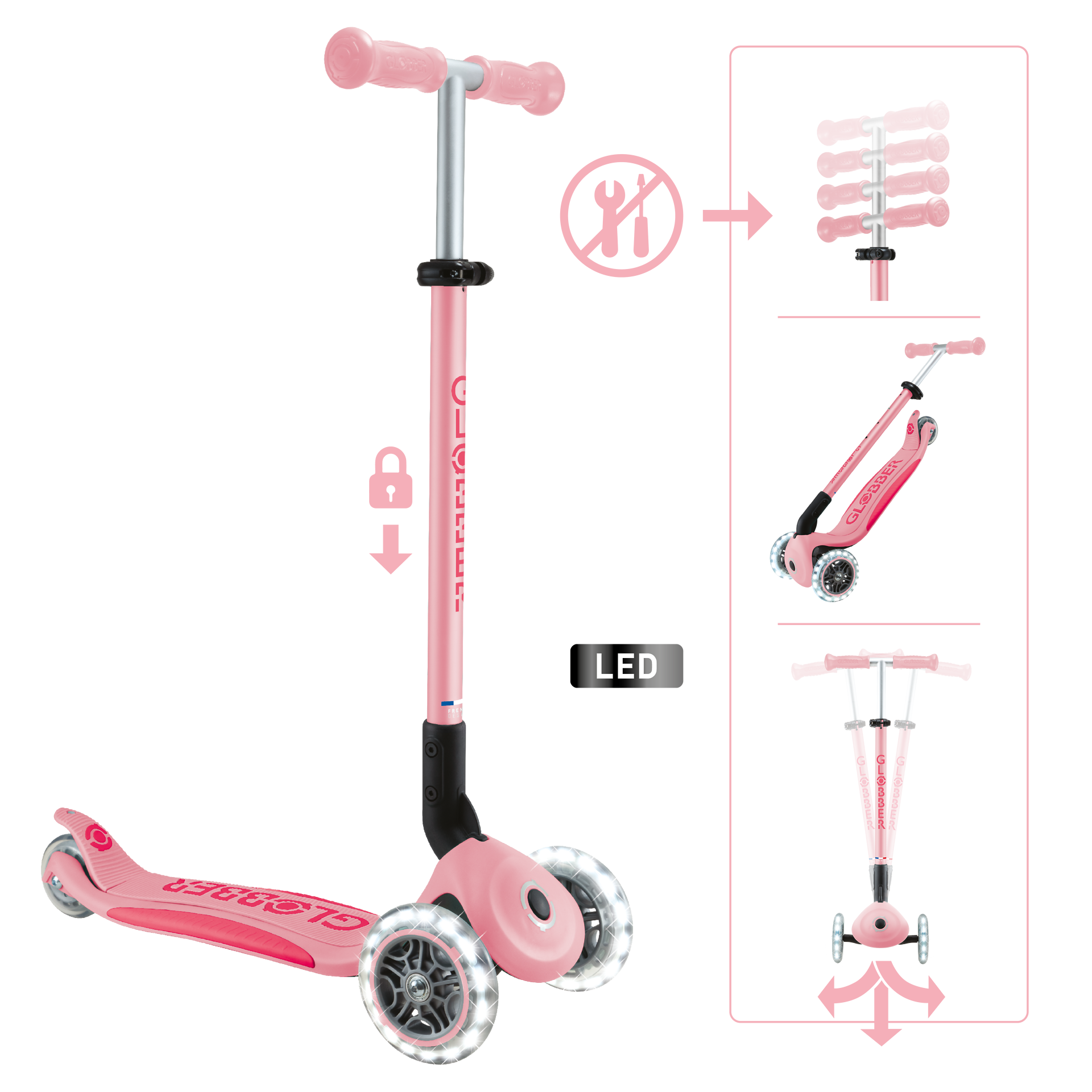 Roller, Kindertretroller, Pastellrosa