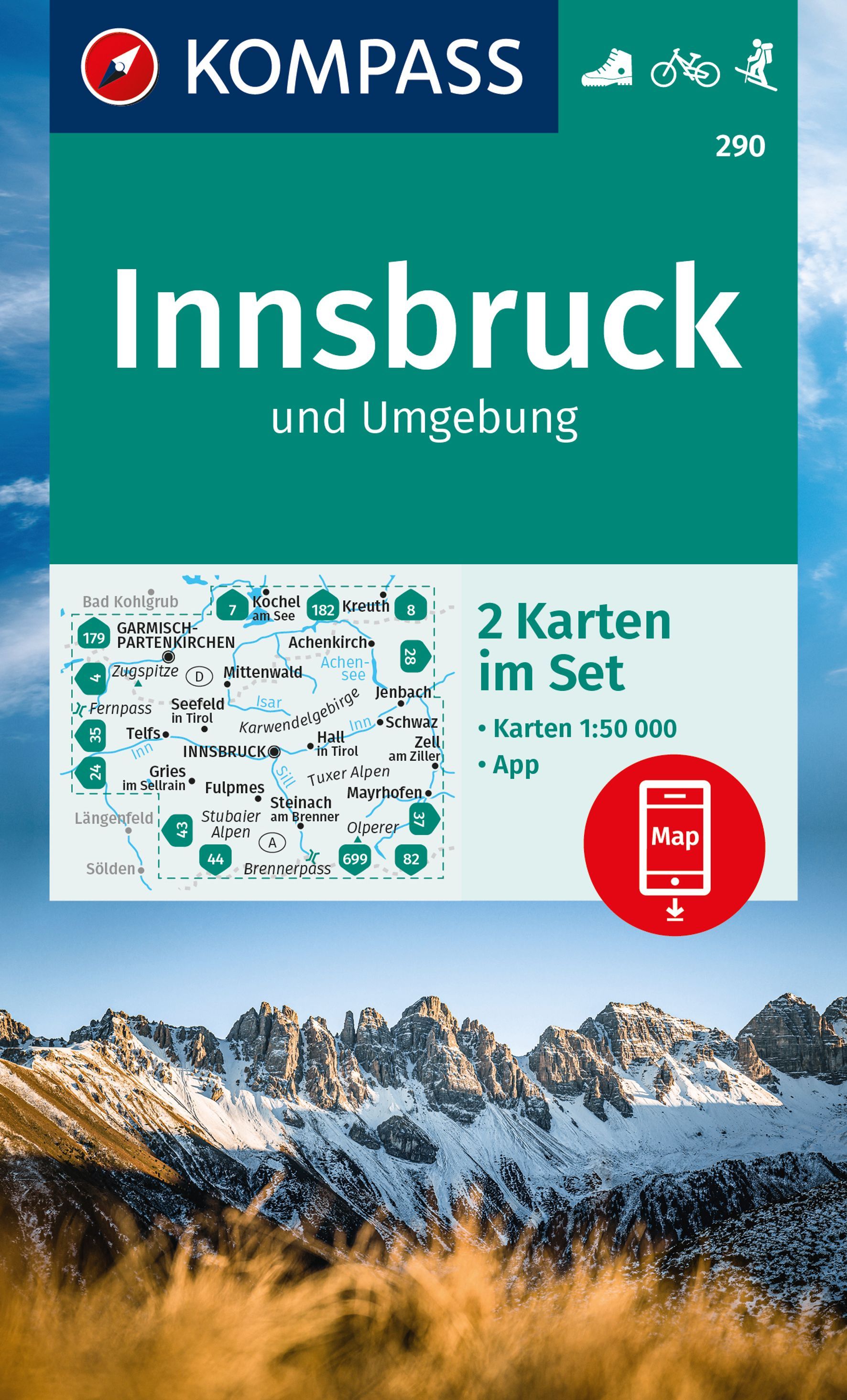 9783991217879 Cover Kompass Wanderkarte Innsbruck