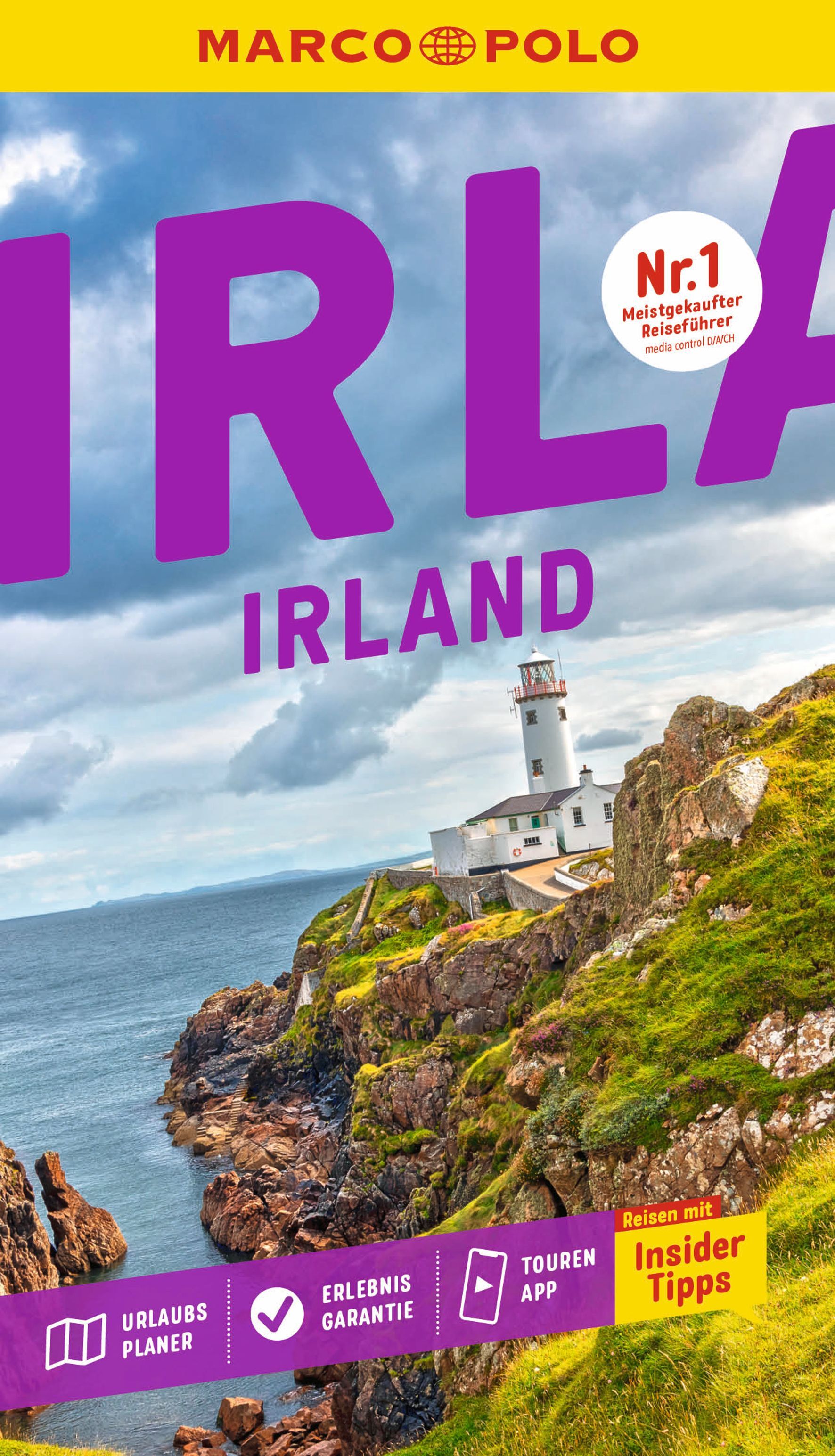 MARCO POLO Reiseführer Irland Cover Marco Polo Reiseführer Irland. Leuchtturm an Steilküste am Meer