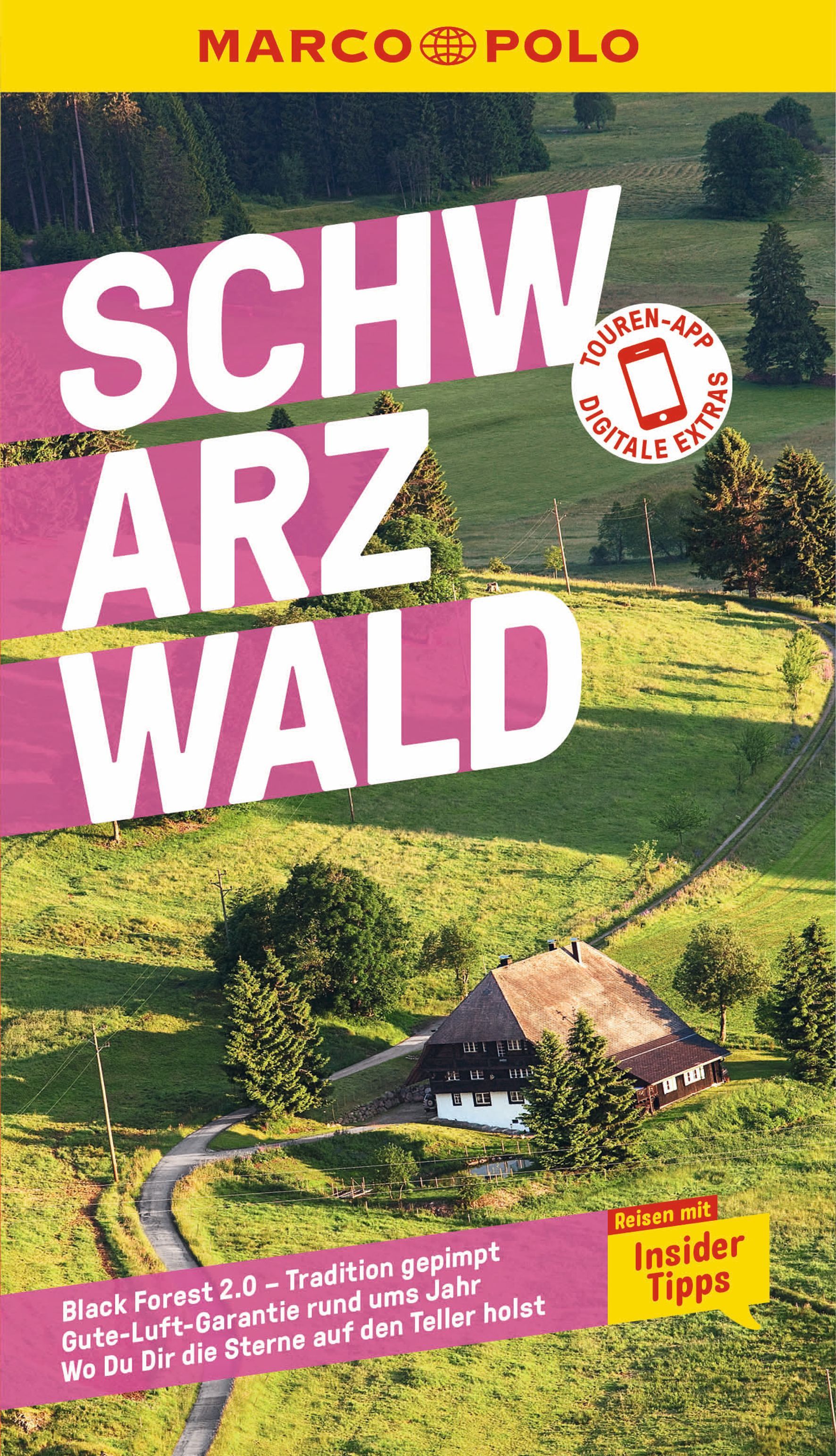 9783829719780 MARCO POLO Reiseführer Schwarzwald, Cover Haus mit Feldern und Bäumen