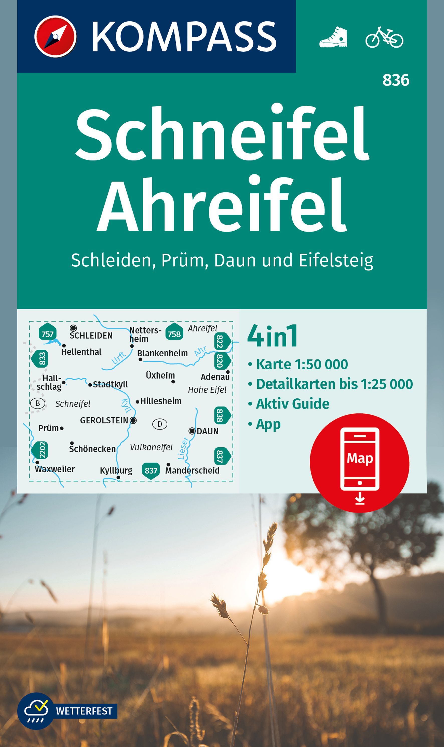 9783991215066 Cover Kompass Wanderkarte Schneifel, Ahreifel
