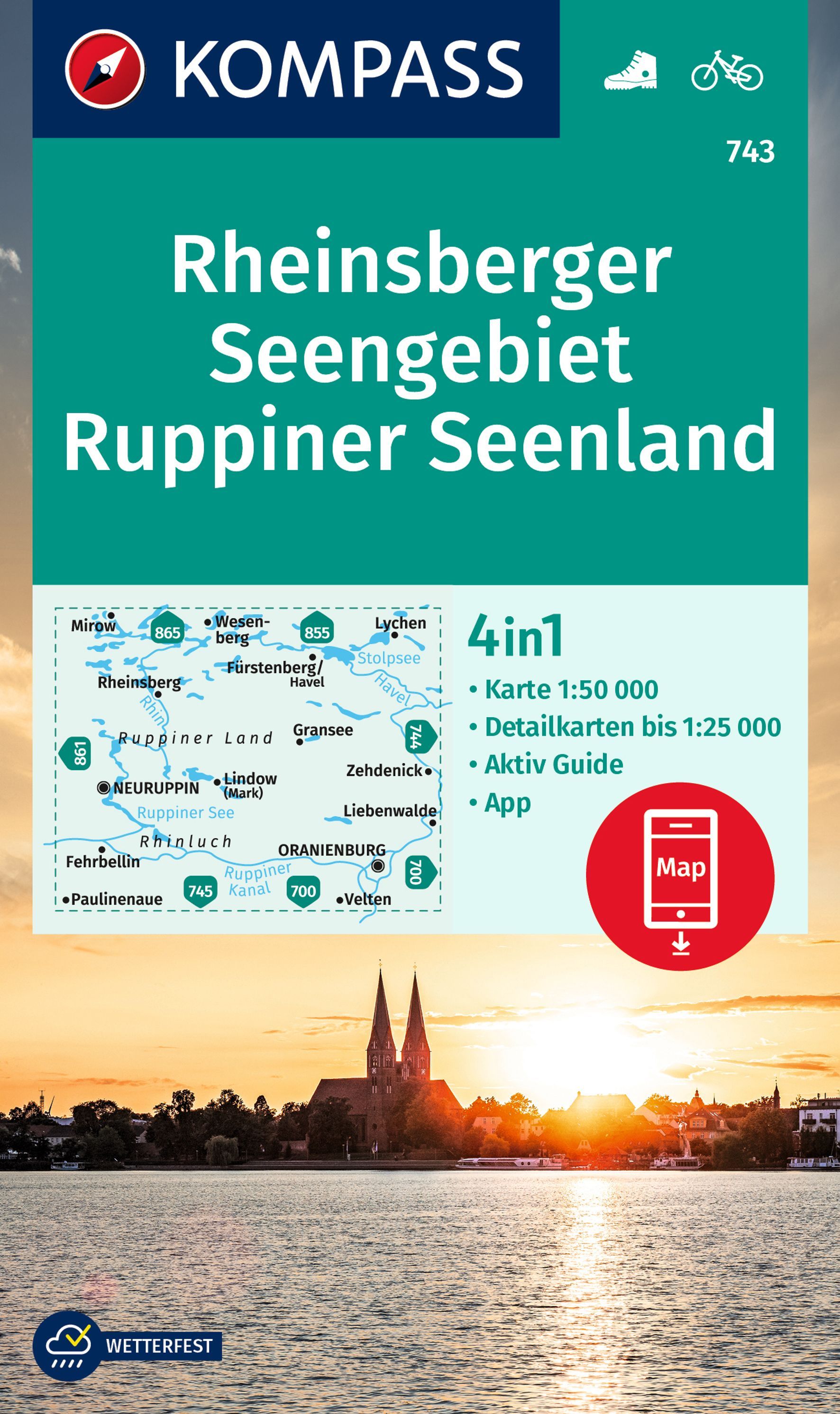 9783991214403 Cover , Karte Rheinsberger Seengebiet