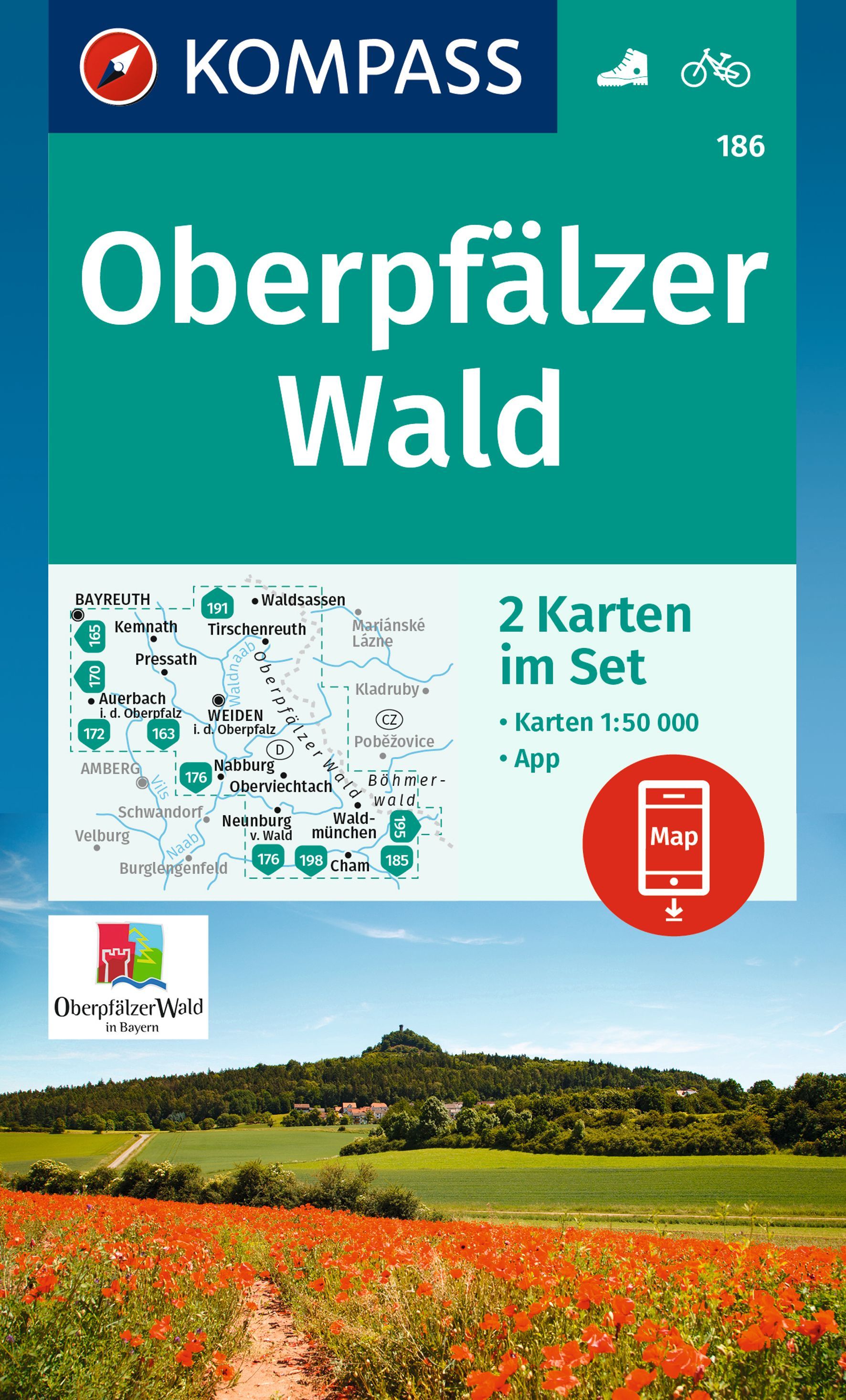 9783991218289 Cover Kompass Wanderkarte Oberpfälzer Wald