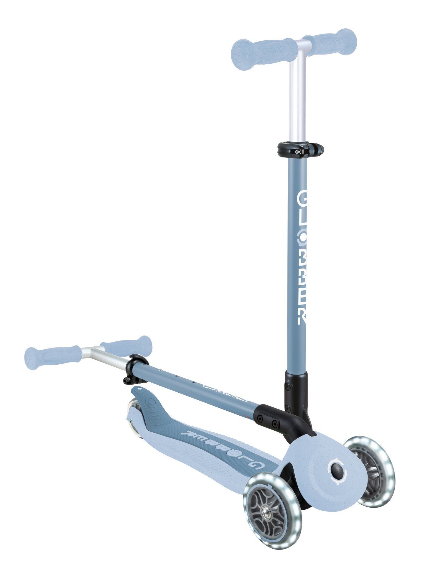 Transport, Fahrzeug, Tretroller, Kinderroller, E-Scooter, Hellbau, Rad