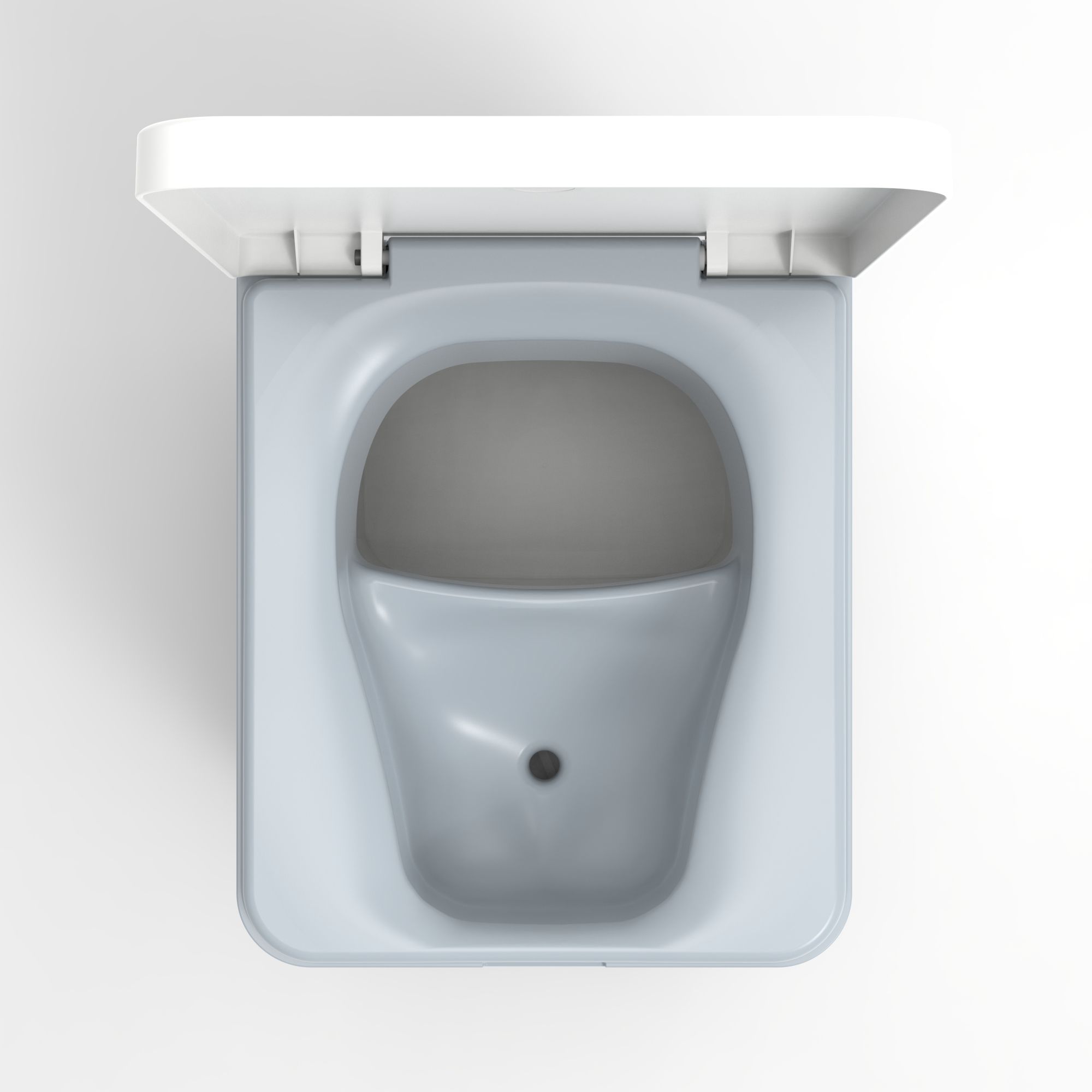 9957850200a8K8NmBUUc7ro Trenntoilette weiß mit grauen Sitz offen von oben