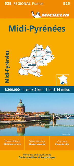 9782067258808 Michelin Regionalkarte Midi-Pyrenees, Cover Orange mittig Dom am Wasser