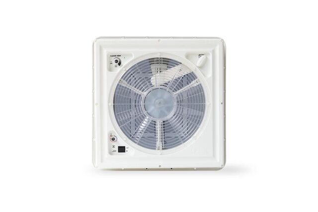 deckenventilator, deckenkühlung, ventilator, runder motor?, grauer schirm?