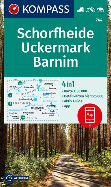 9783991212935 Cover Kompass Wanderkarte Schorfheide, Uckermark, Barnim