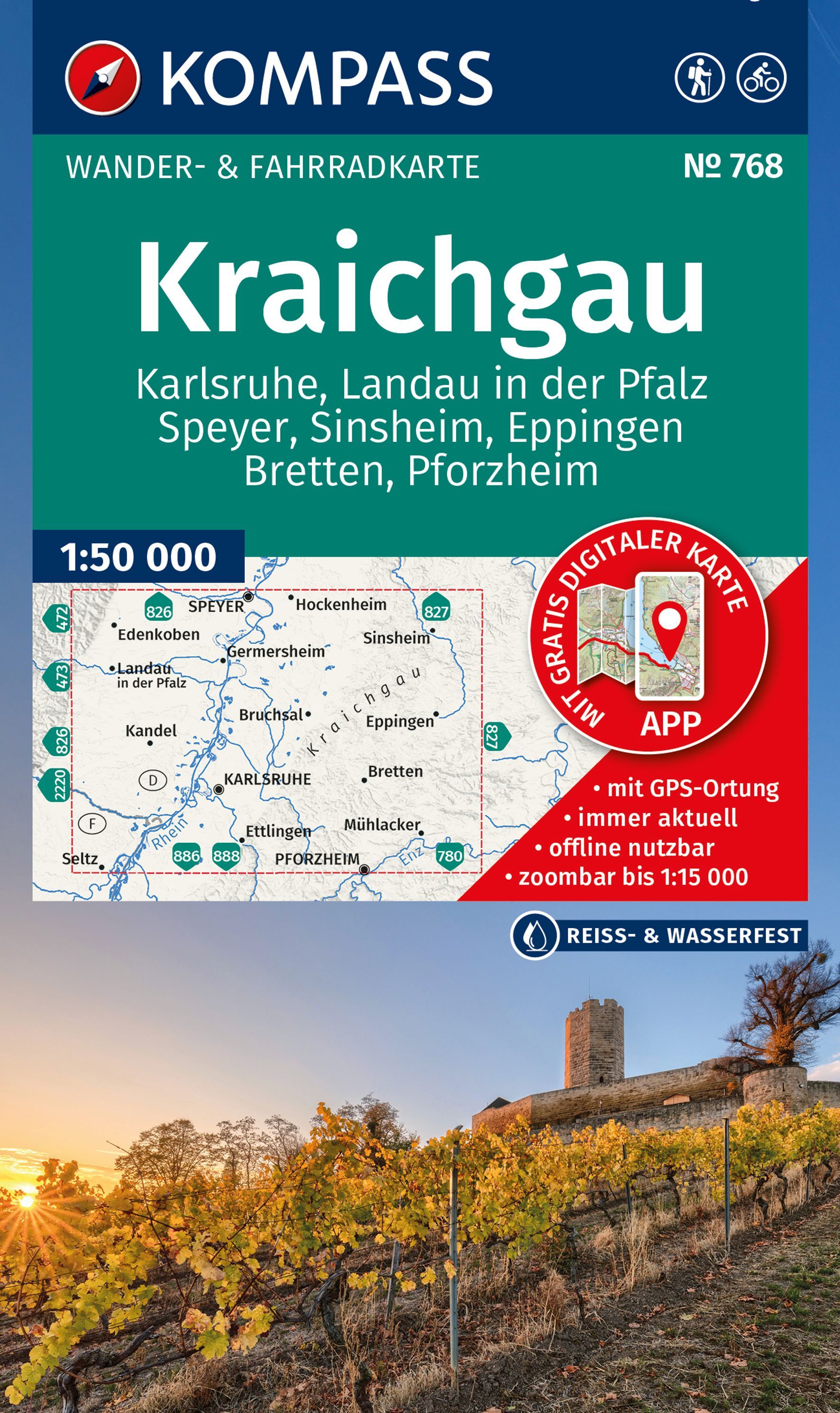 Wanderkarte, Kraichgau, Karte, Region, App