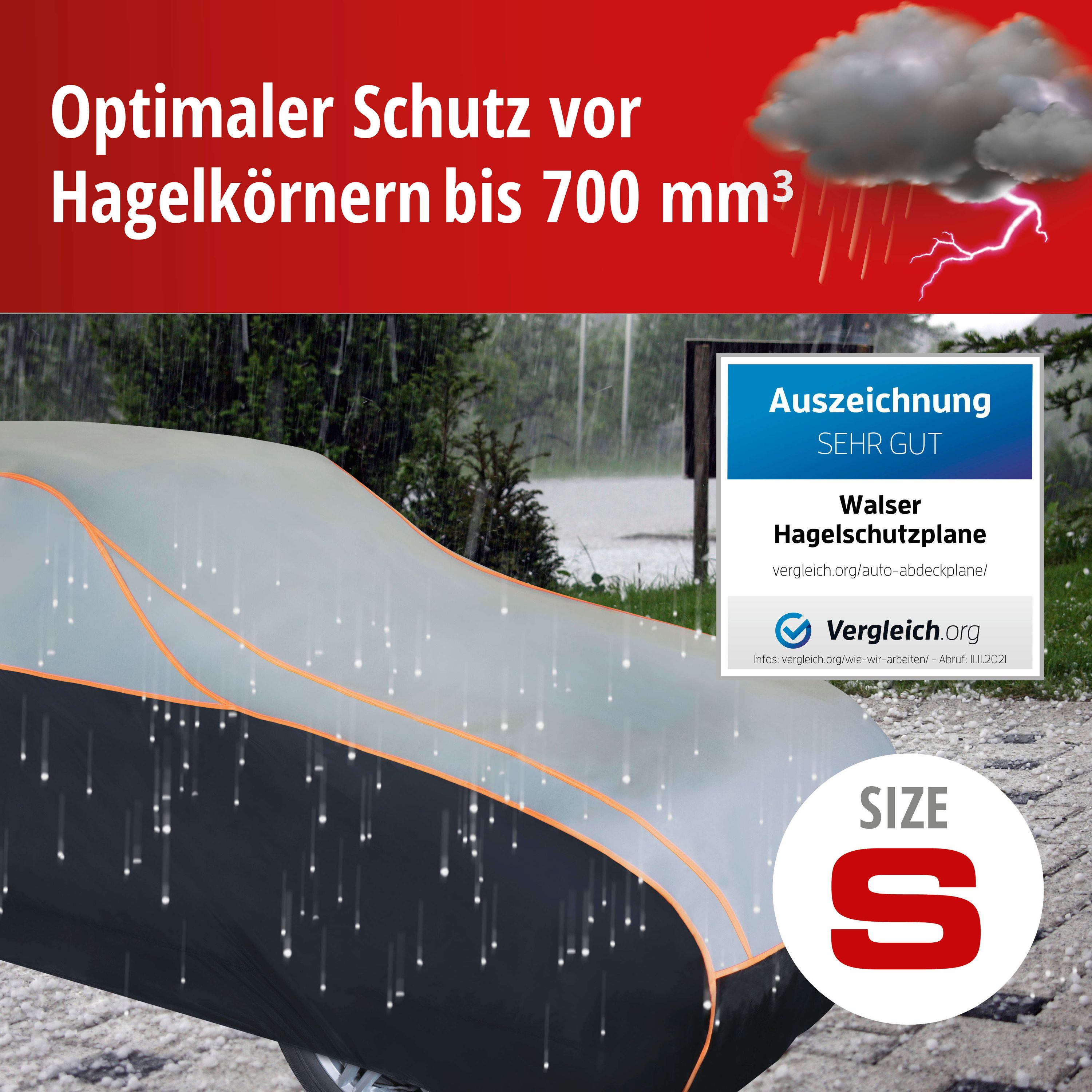9001778309839_003 PKW Hagelschutzplane Perma Protect SUV Größe S. Abbildung mit Hagel