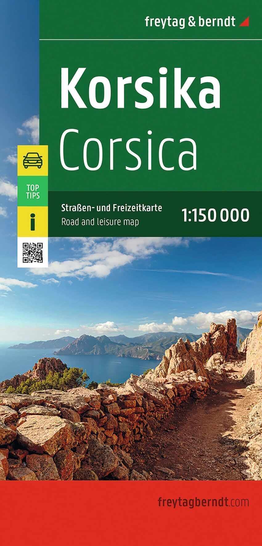 Korsika, Kartenführer, Straßenkarte, Küstenweg, Roadmap