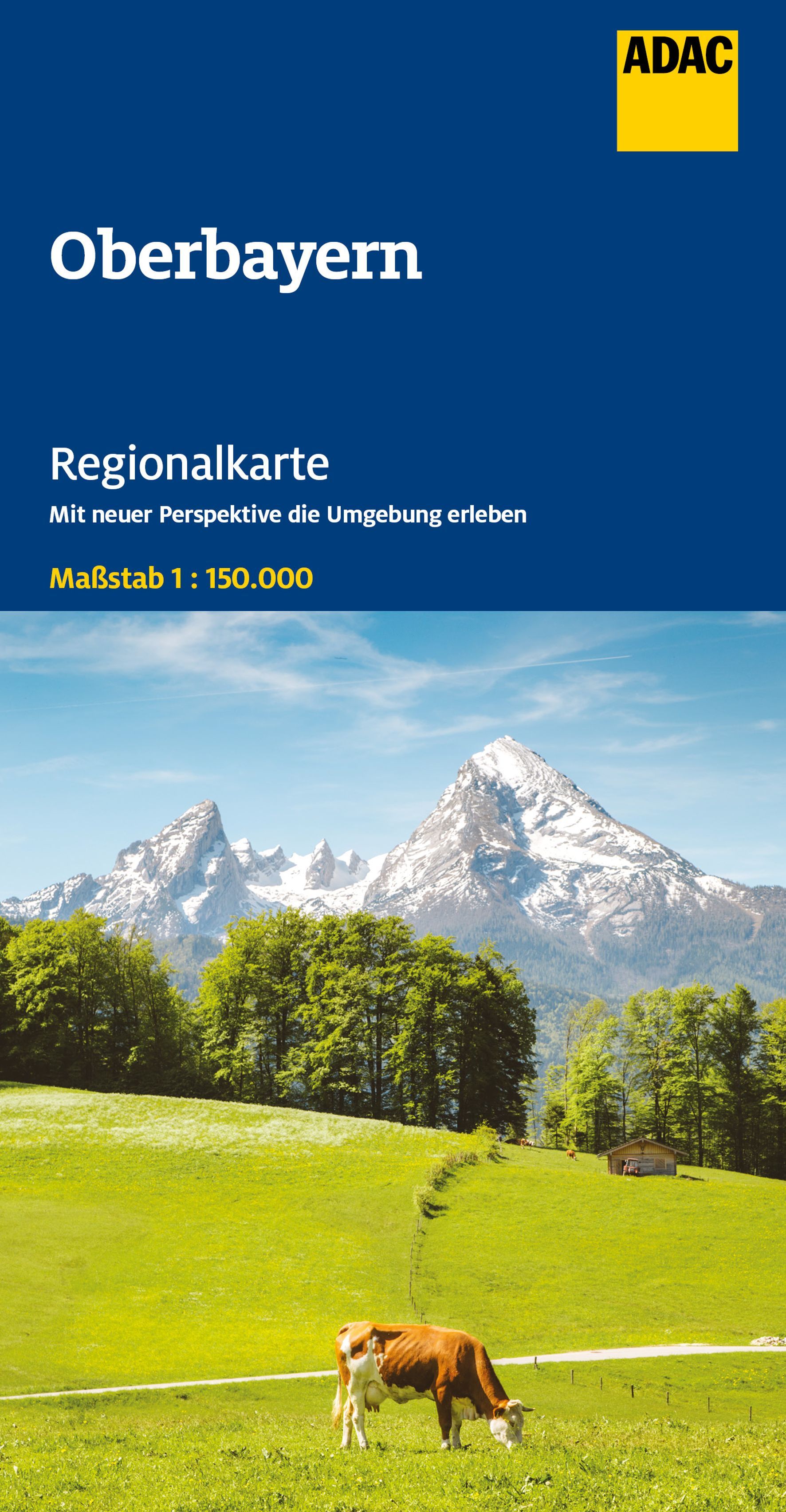 ADAC Regionalkarte 16 Oberbayern 1:150.000 Cover ADAC Regionalkarte Oberbayern. Feld, Grünland, Natur, Draußen, Weide