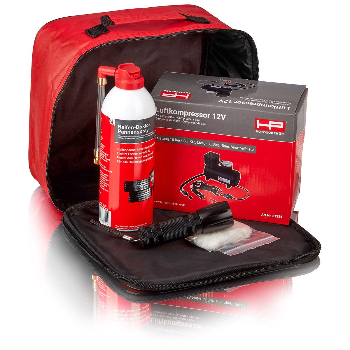 nrh20001687-reifen-pannen-set reifenpannenset in Tasche Rot