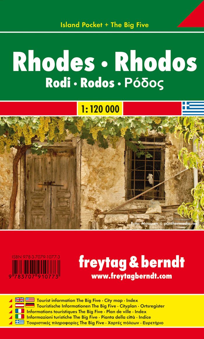 Rhodos, Autokarte 1:120.000, Island Pocket, f&b Werbung, Plakat, Tür