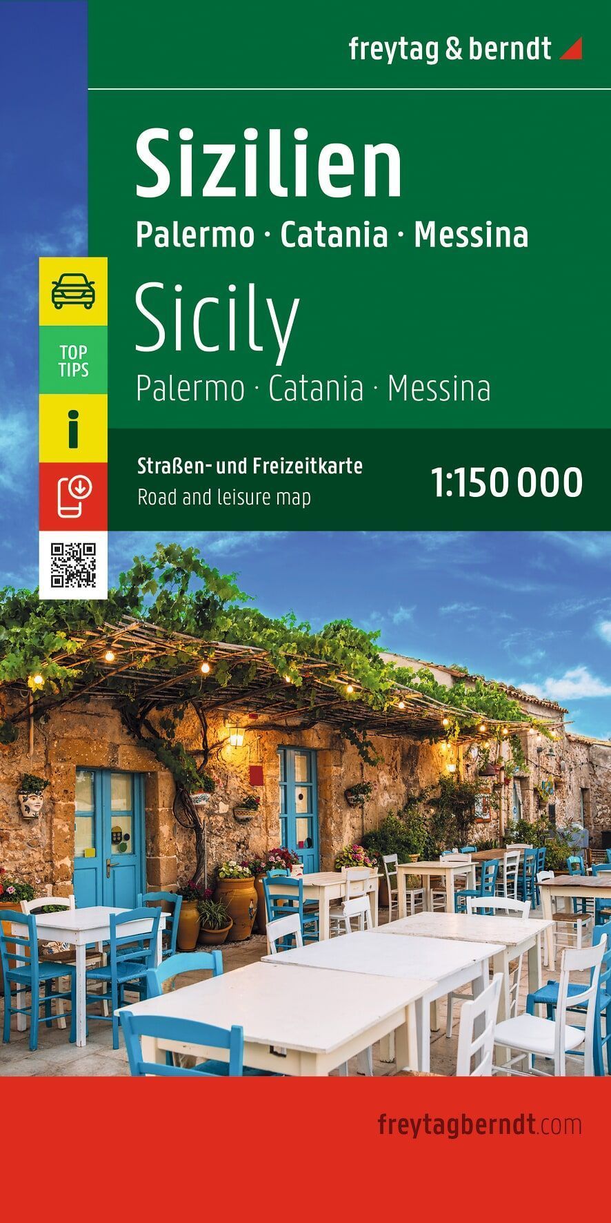 Sizilien, Palermo, Catania, Messina, Straßenkarte
