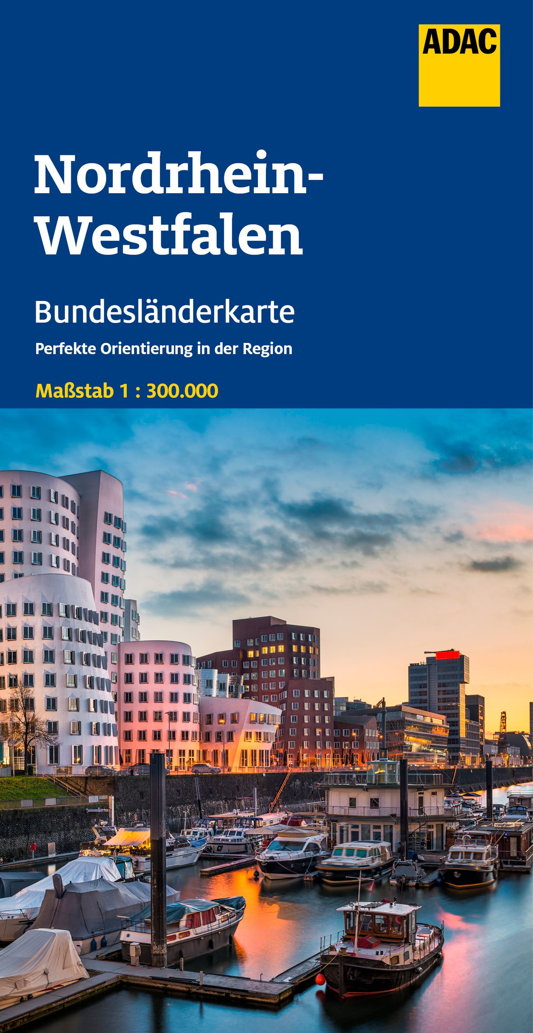 ADAC Bundesländerkarte Nordrhein-Westfalen Uferpromenade, Hafen, Seebrücke, Stadt, Metropole
