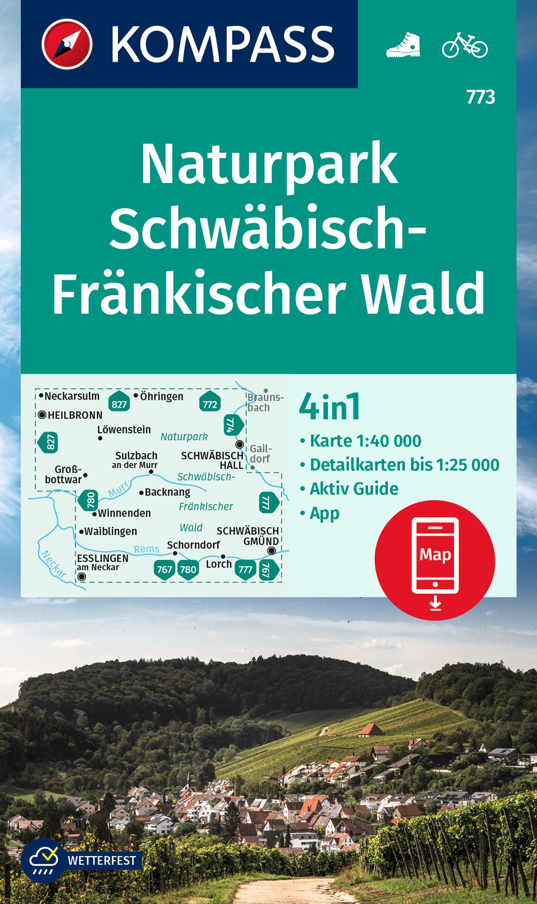 9783991215769 KOMPASS Wanderkarte Naturpark Schwäbisch-Fräk.Wald