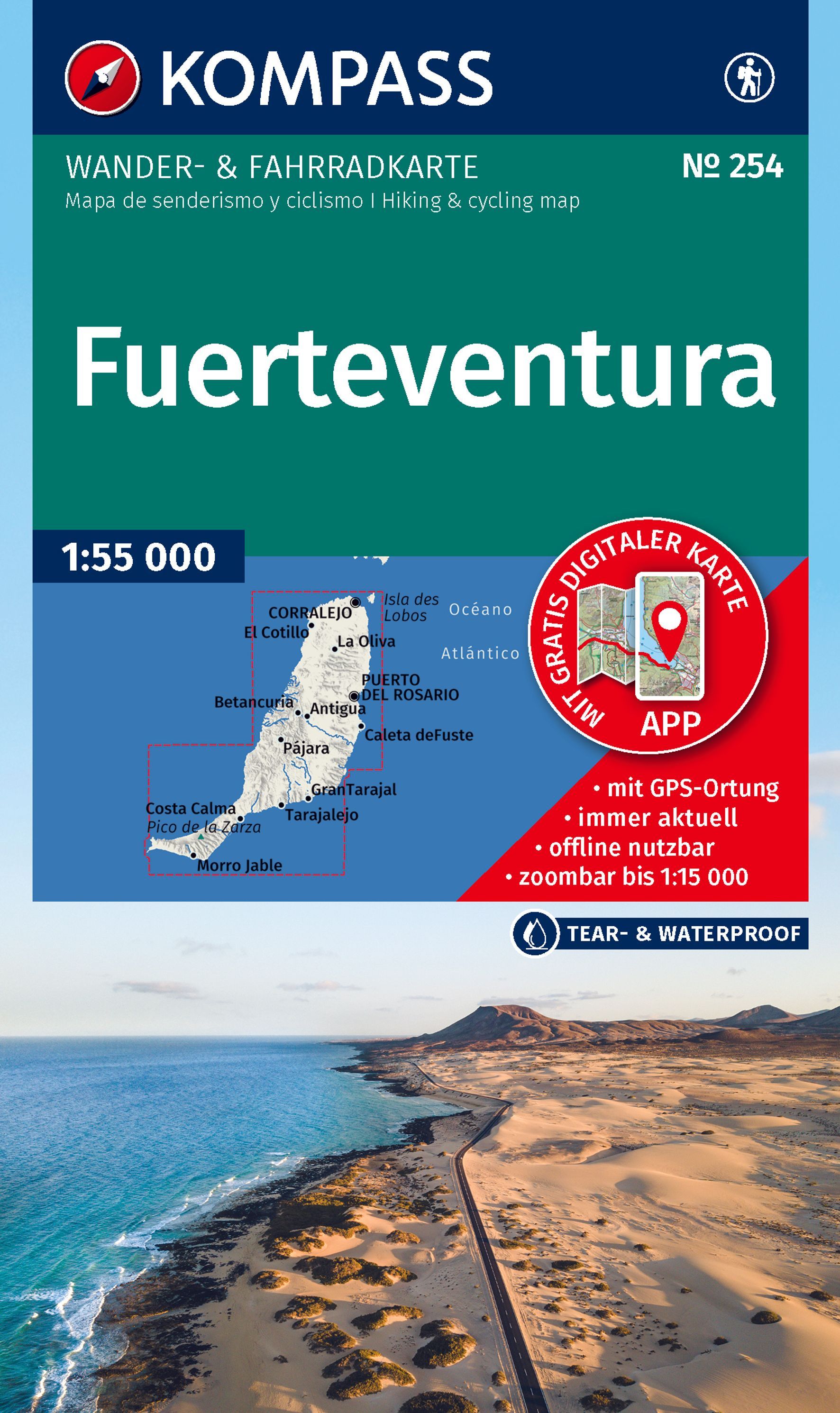 Karte, Wanderkarte, Fuerteventura, Wanderkarte, GPS-App