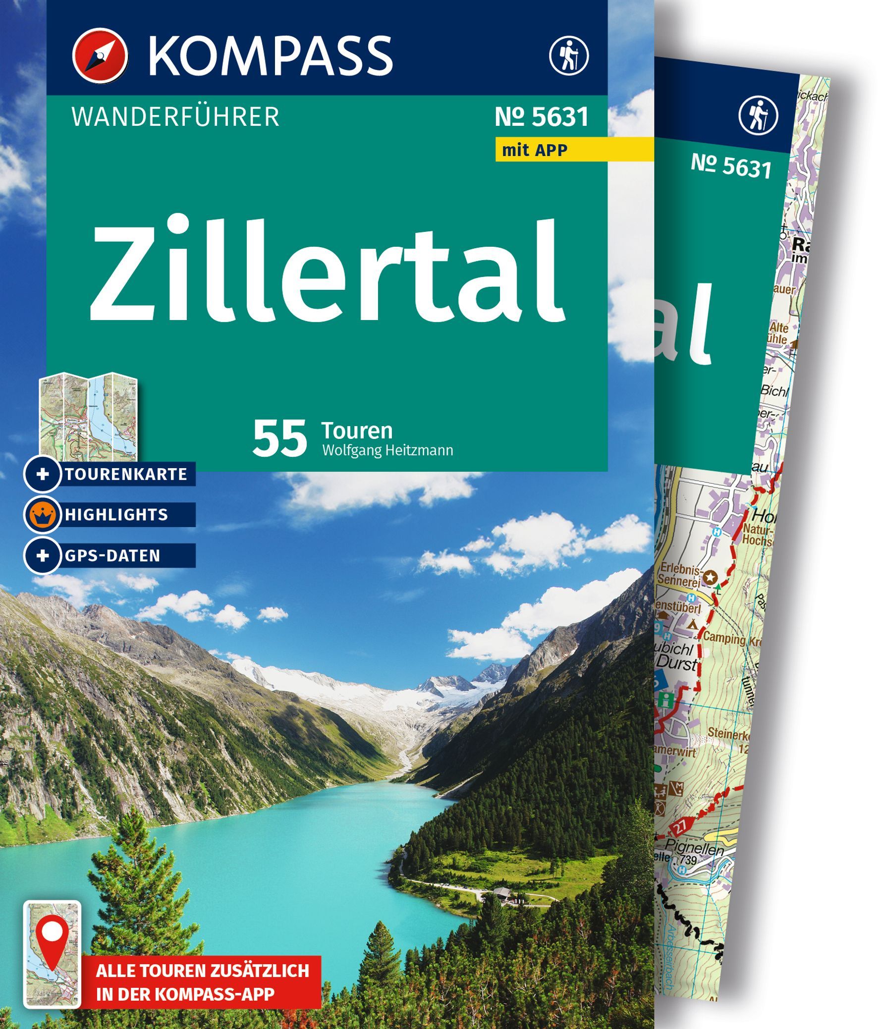 KOMPASS Wanderführer Zillertal, 55 Touren Werbung, Plakat