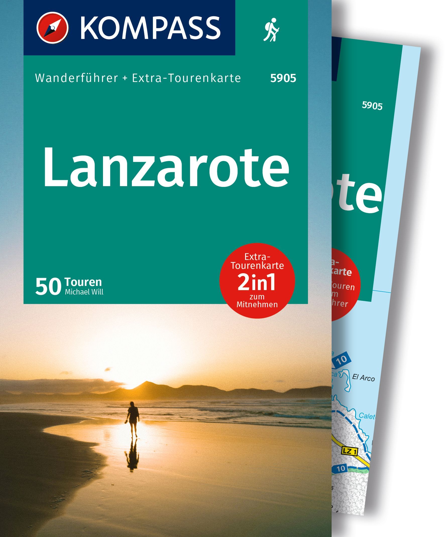 KOMPASS Wanderführer Lanzarote, 50 Touren Werbung, Plakat, Person, Veröffentlichung,