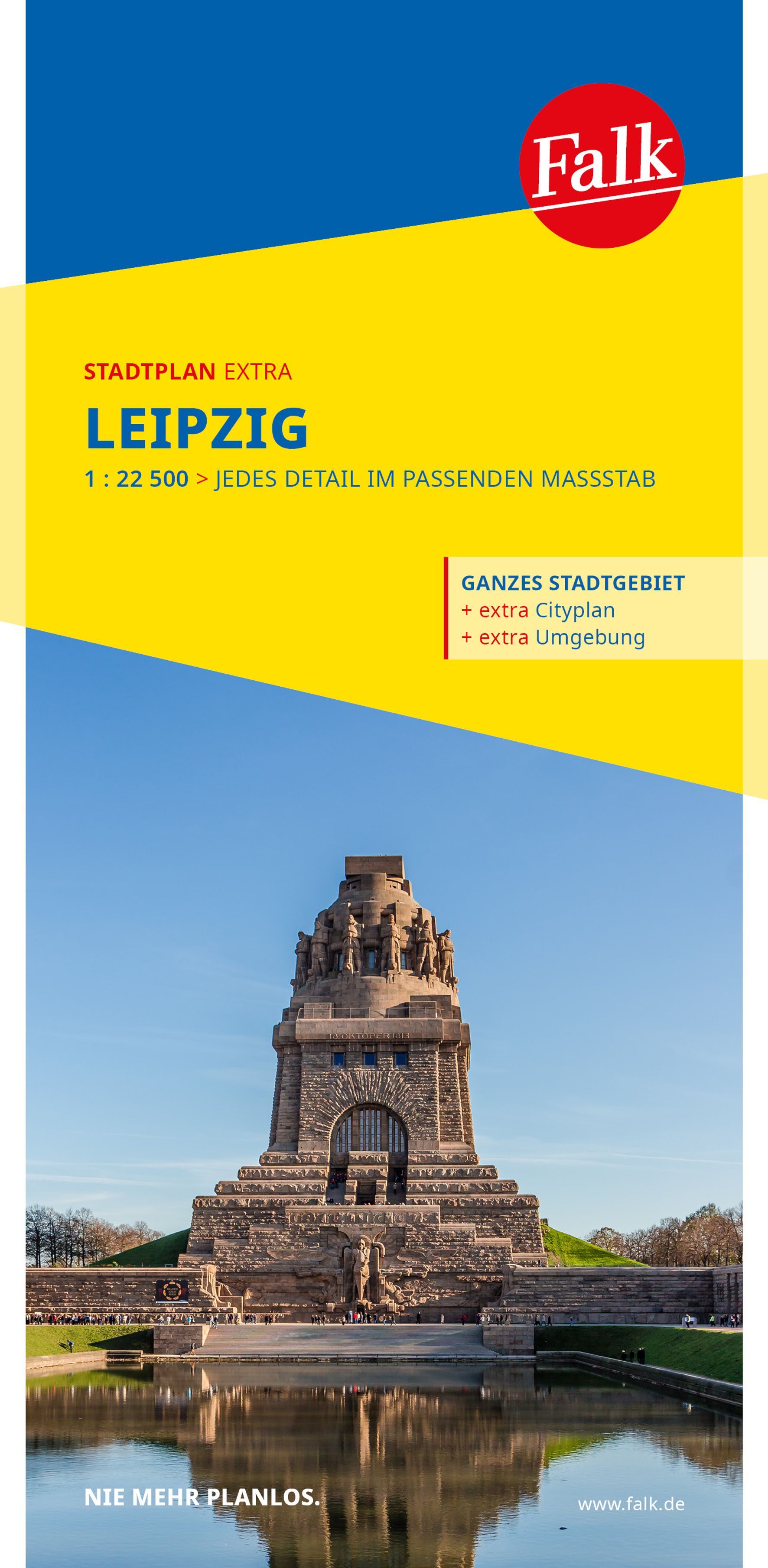 Falk Stadtplan Extra Leipzig 1:22.500 Werbung, Plakat