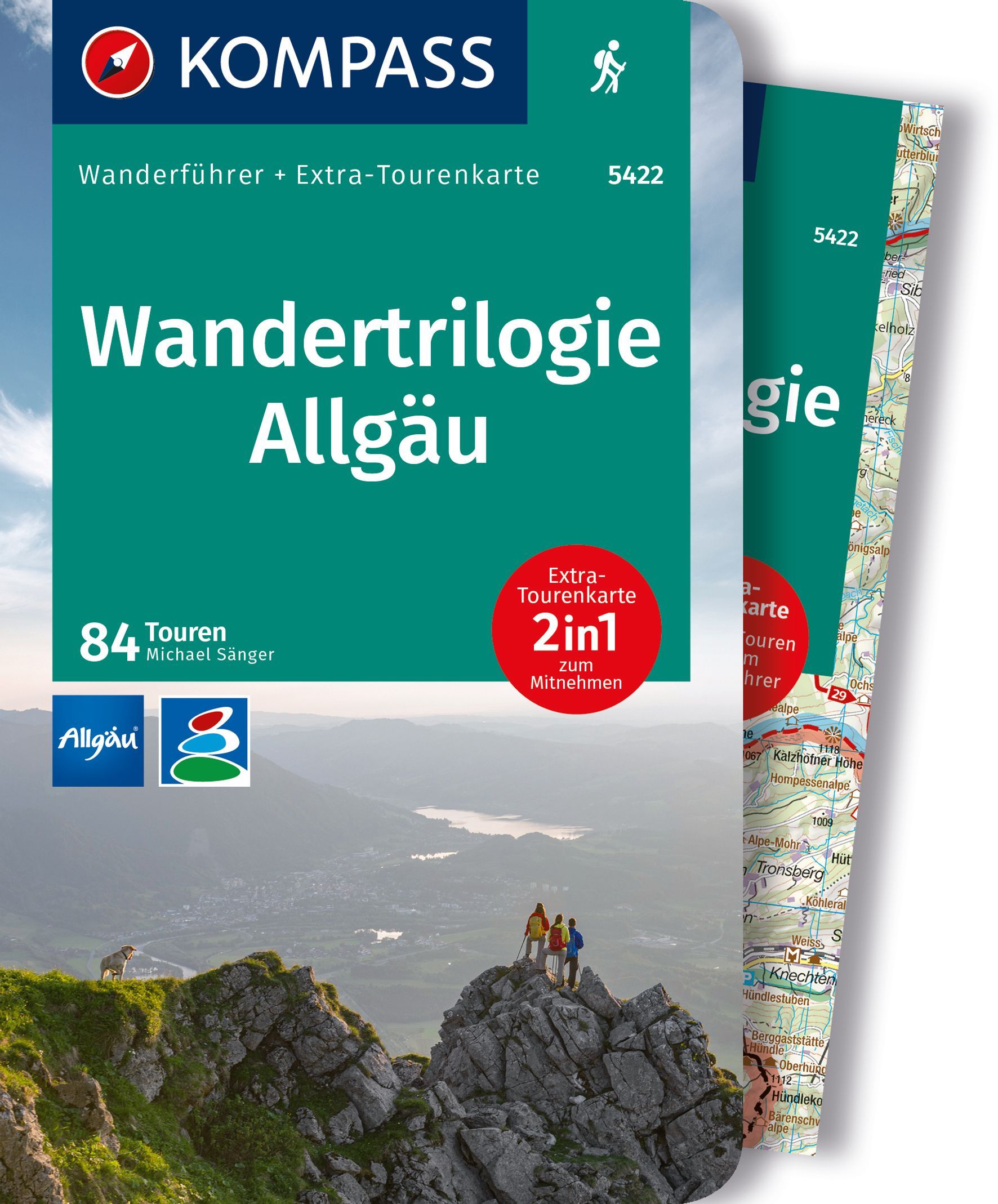 9783991218135 Cover Kompass Wanderkarte Wandertrilogie Allgäu