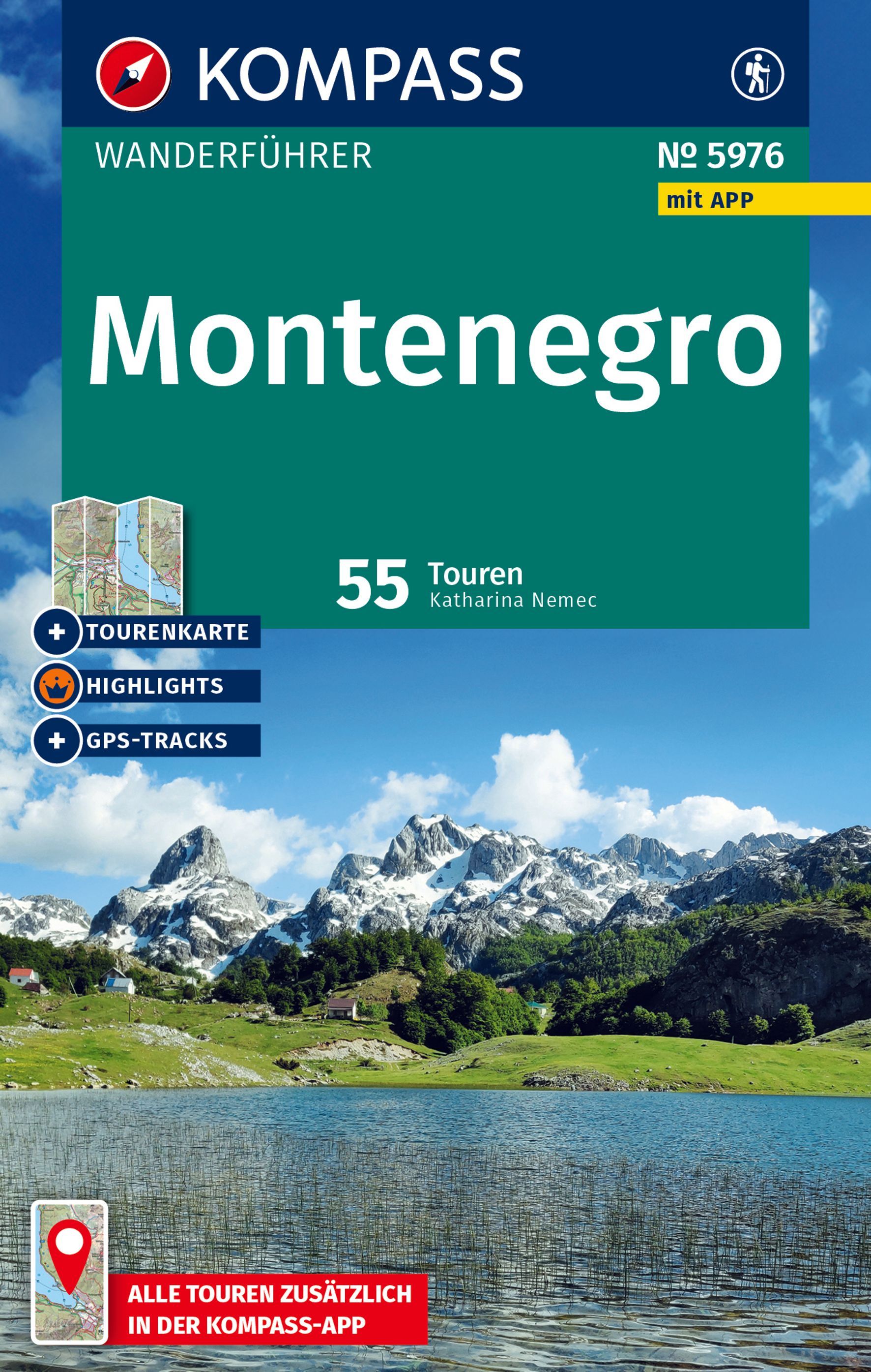 KOMPASS Wanderführer Montenegro, 55 Touren Werbung, Plakat, Natur, Draußen, Landschaft