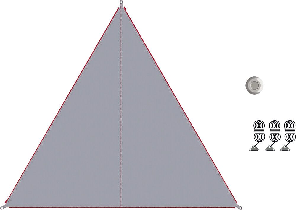 BENT Sonnensegel, grau ausgebreitet auf weißem Hintergrund