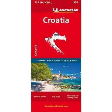 Karte, Touristenkarte, Kroatien, Michelin, Nationalkarte