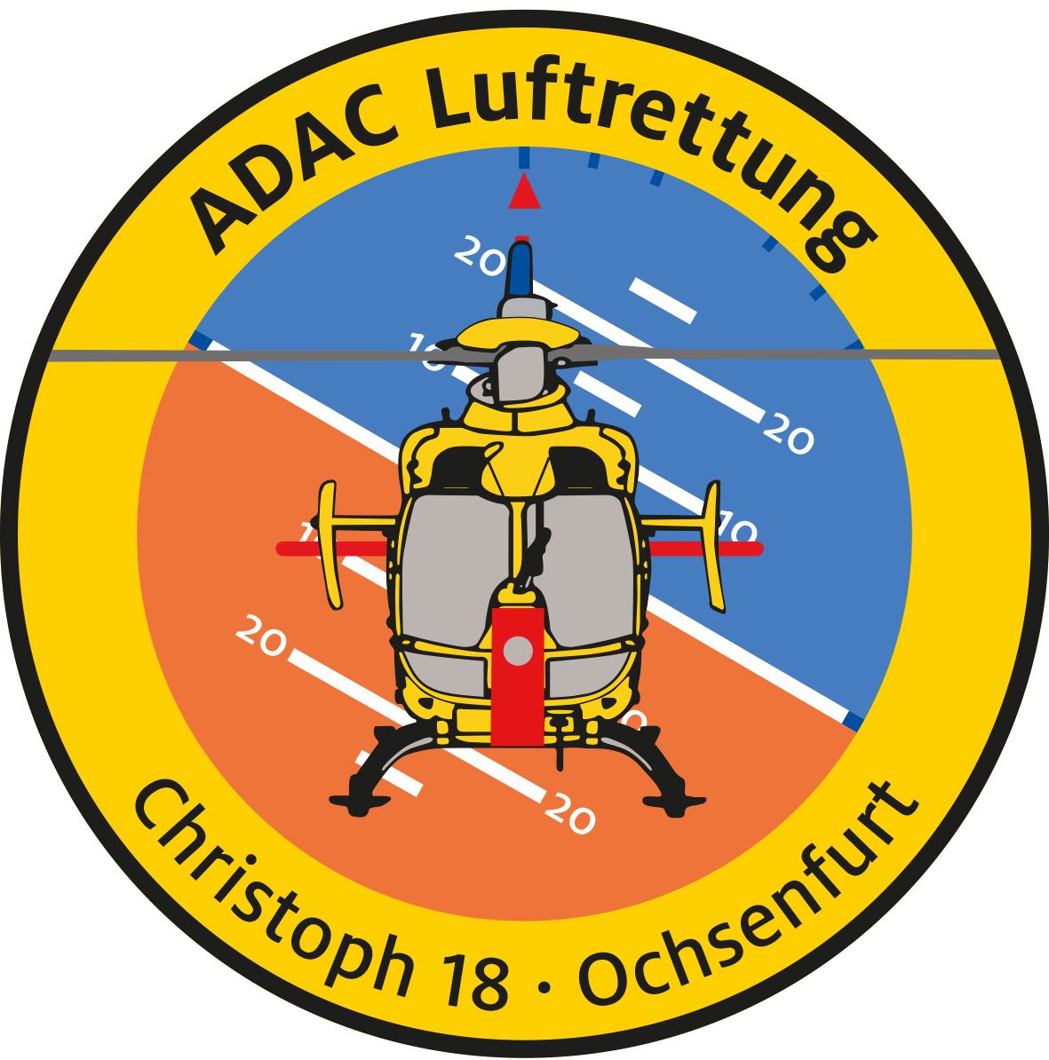 Fanpatch_Chr-18-Ochsenfurt Fanpatch ADAC Luftrettung Christoph 18 Ochsenfurt
