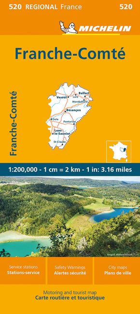9782067258730 Michelin Regionalkarte Franche-Comte, Cover orange mittig Grüne Landschaft