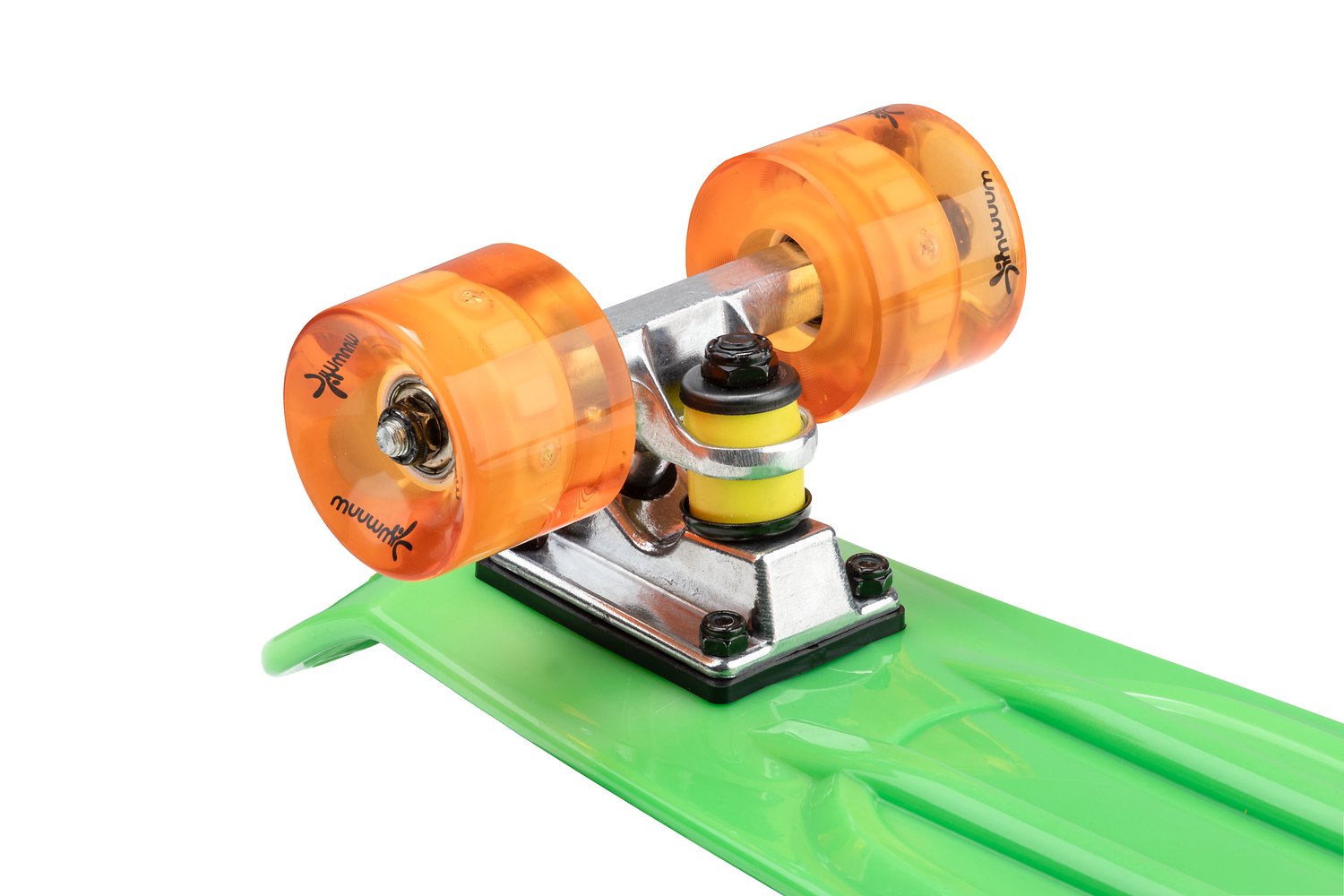 muuwmi Skateboard ABEC 5 Fun m. Leuchtrollen - Grün