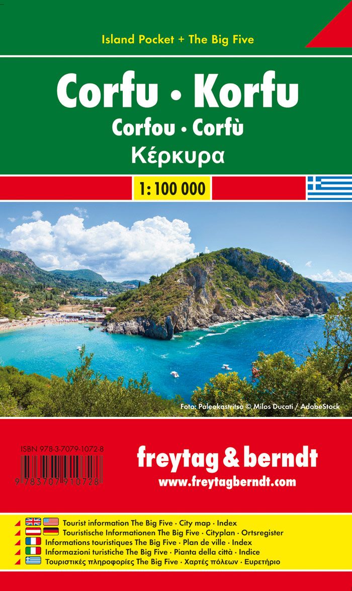 Korfu, Autokarte 1:100.000, Island Pocket, f&b Land, Natur, Werbung, Plakat, Meer