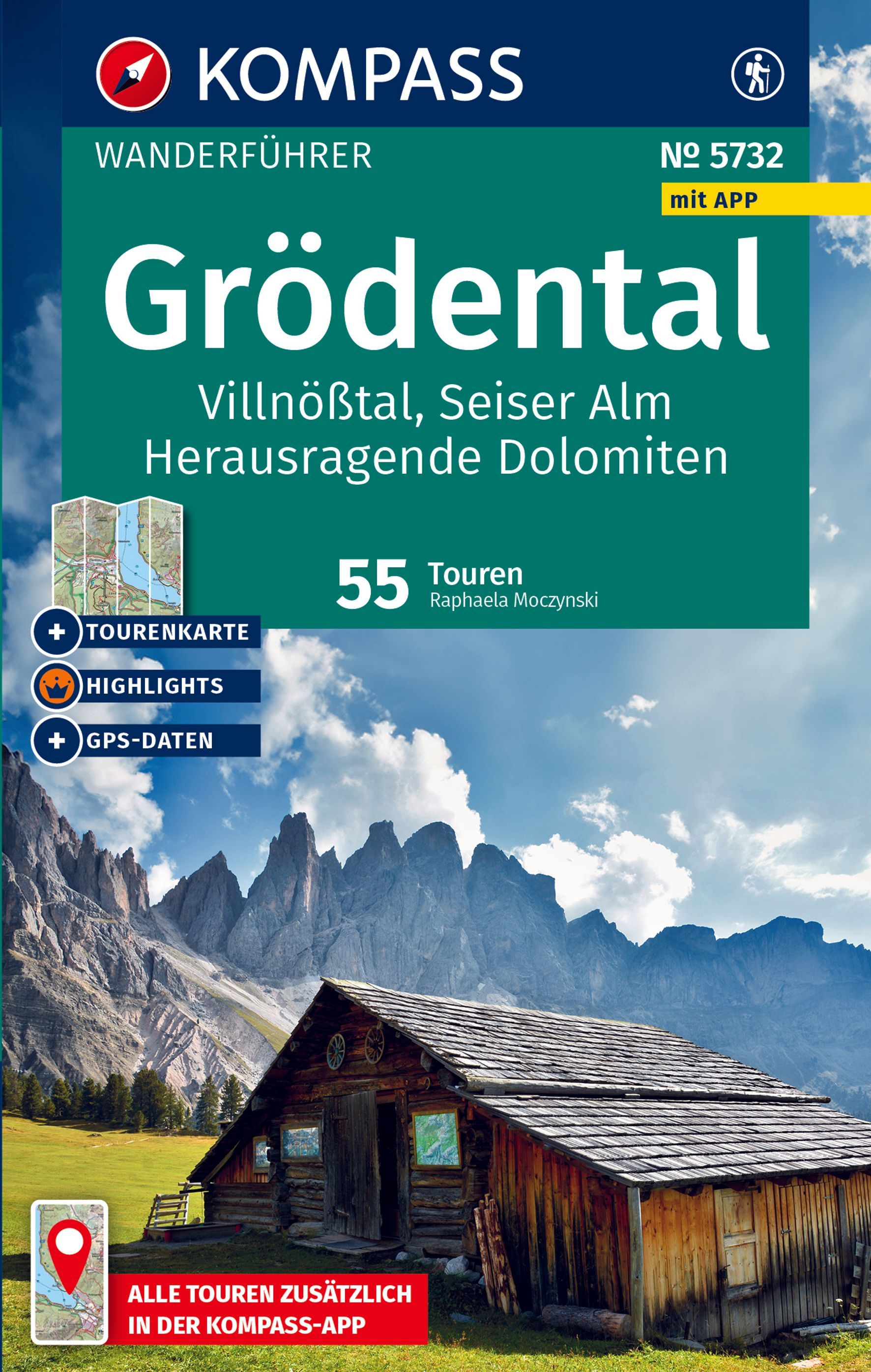 KOMPASS Wanderführer Grödental, Villnößtal Hütte, Natur, Werbung, Unterschlupf, Plakat