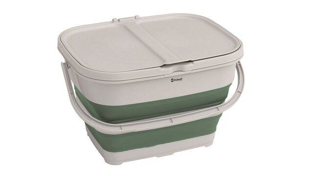 Abfalleimer Mülltrennung Beige Grün, Faltbar 