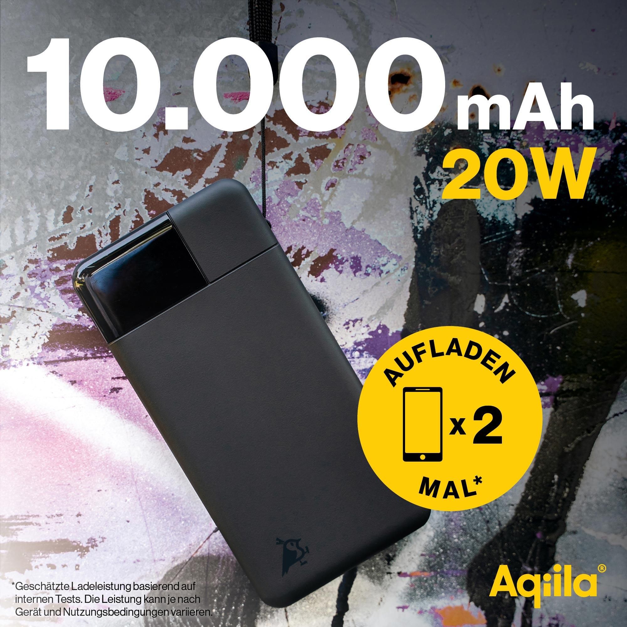 Powerbank, USB-C, 10.000 mAh, 20W, Leather-like