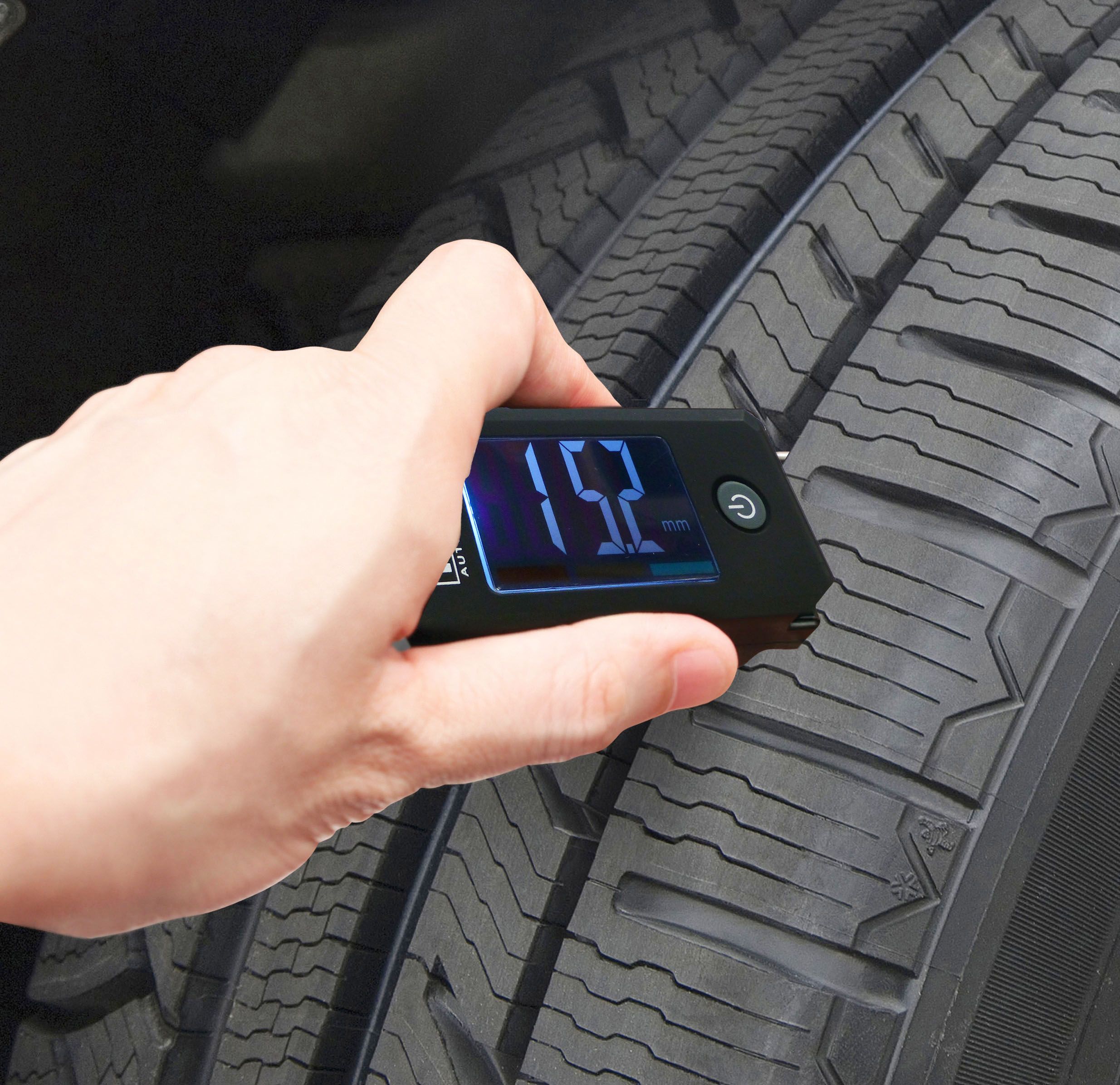 Schwarz, Autofelge, Luftdruckprüfer, Hand
